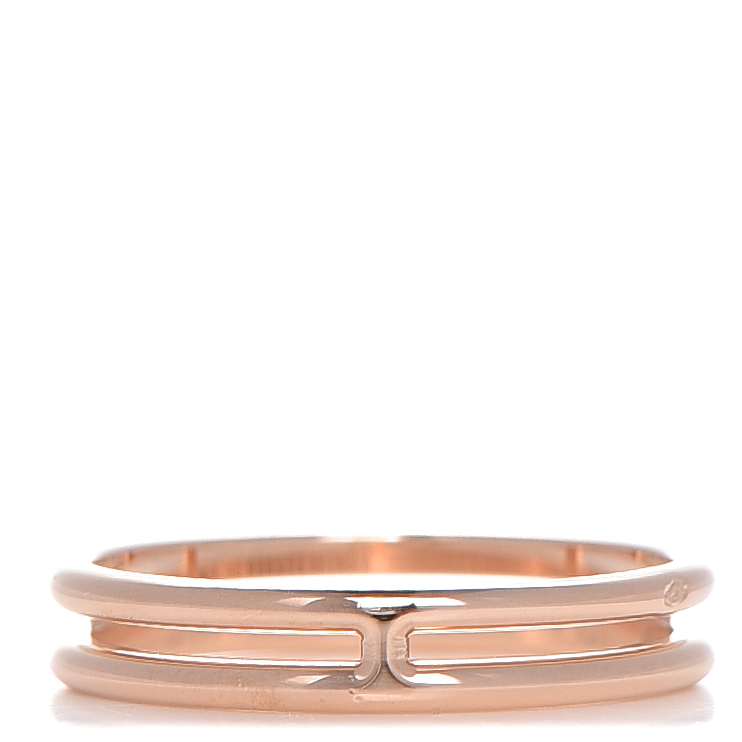 HERMES 18K Rose Gold Ariane Wedding Band Ring 54 7 249796