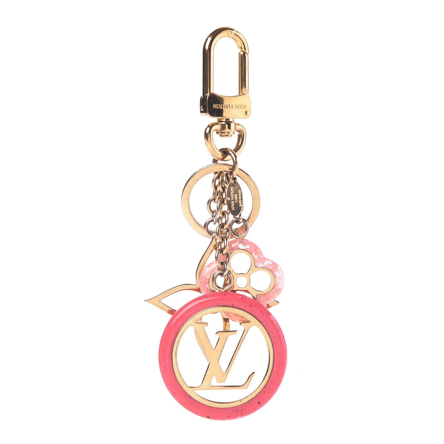 LOUIS VUITTON Colorline Bag Charm Key Holder Pink Glitter 327584