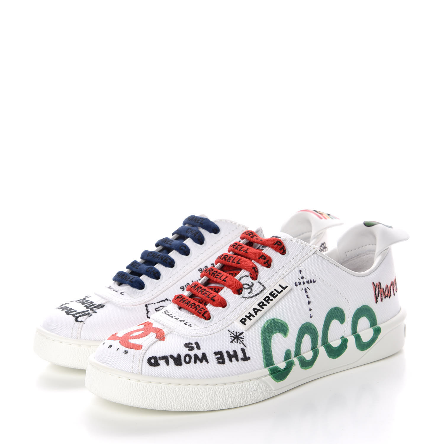 CHANEL x Pharrell Williams Canvas Womens Sneakers 35 White 364600