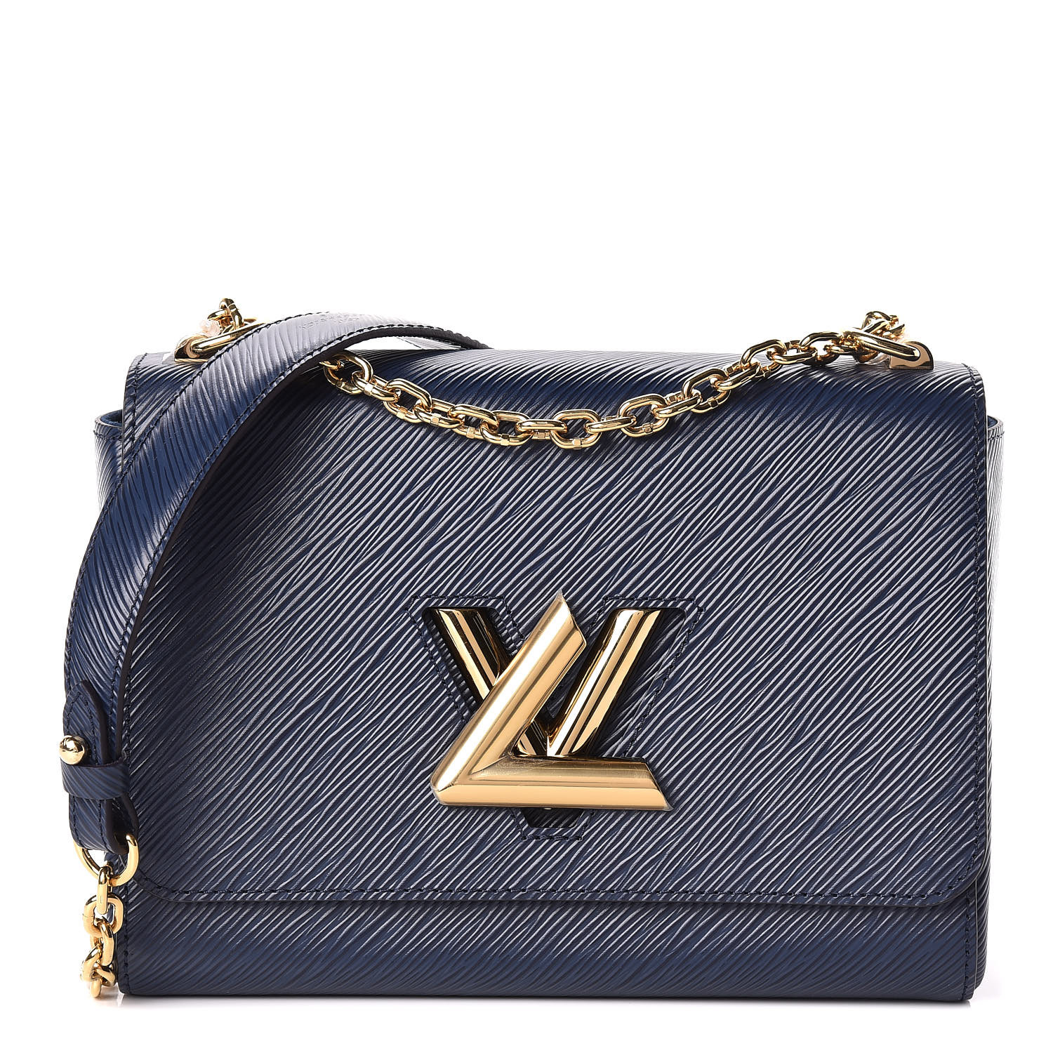 Louis Vuitton LV Twist handbag MM blue Light blue Leather ref.491928 ...