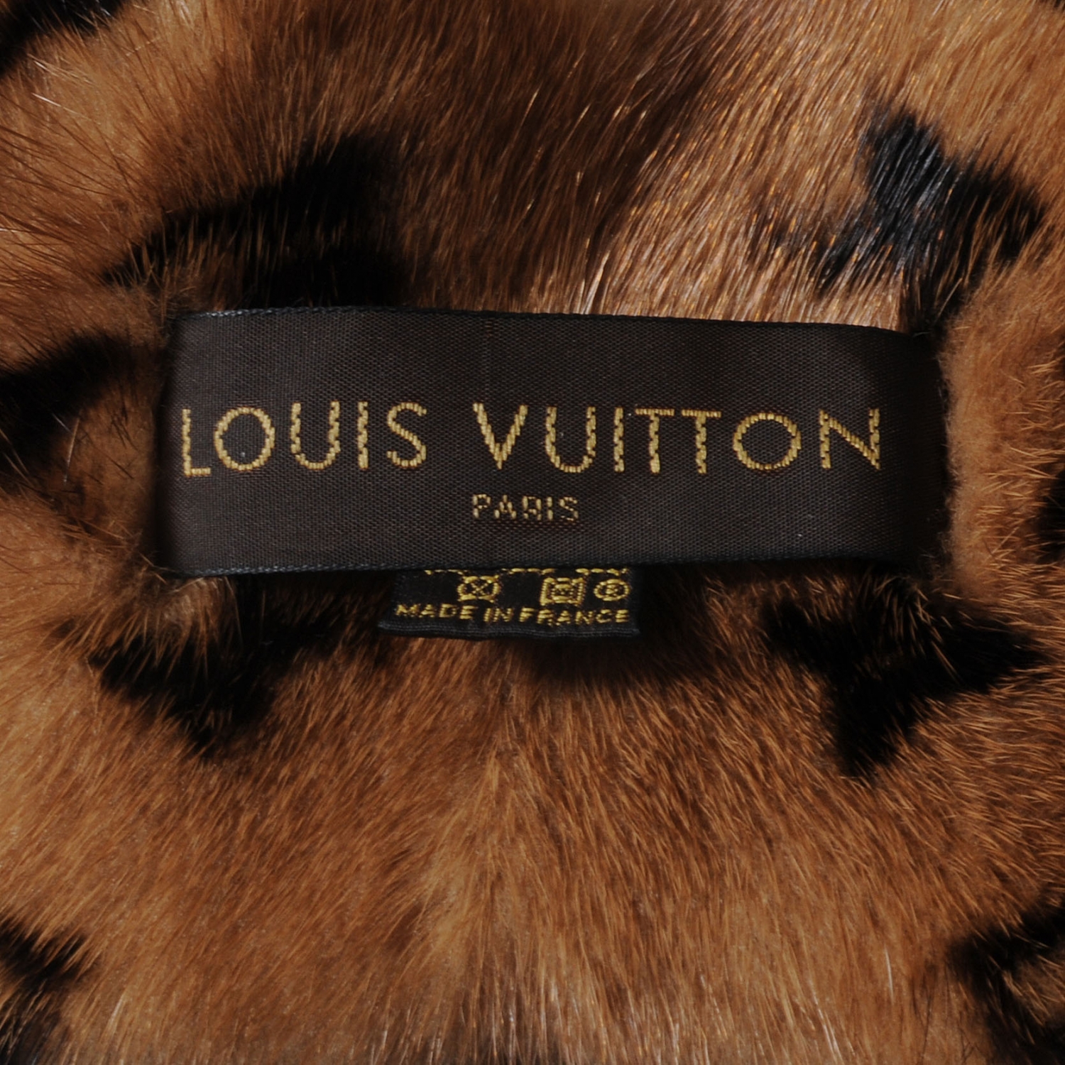LOUIS VUITTON Monogram Mink Fur Scarf Stole Wrap 44414