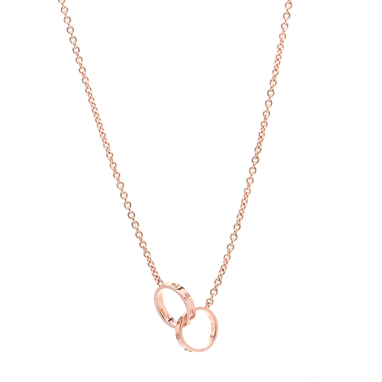 Cartier 18k Pink Gold Interlocking Love Necklace 4275 Fashionphile