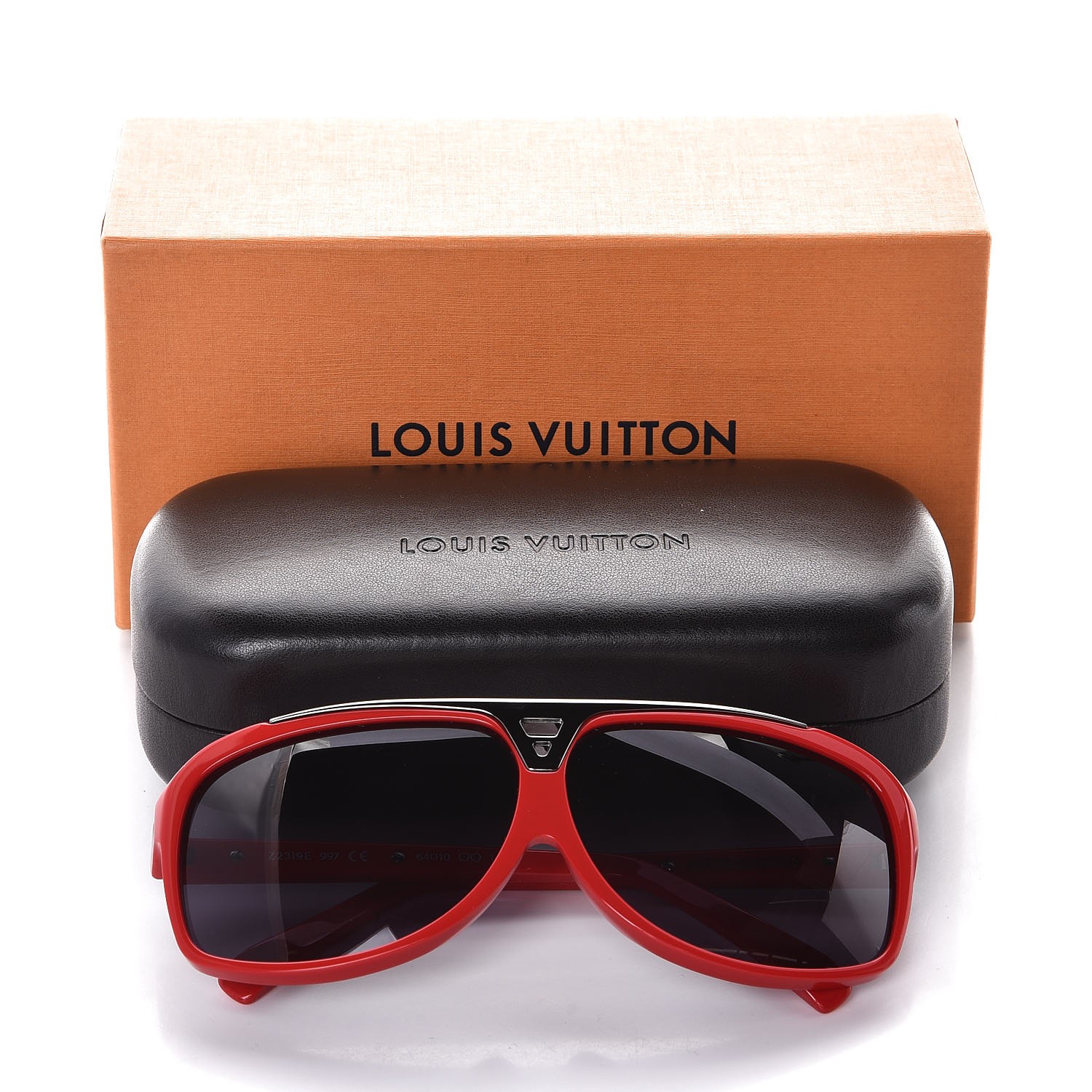 LOUIS VUITTON Acetate Evidence Sunglasses Z2319E Red 277761