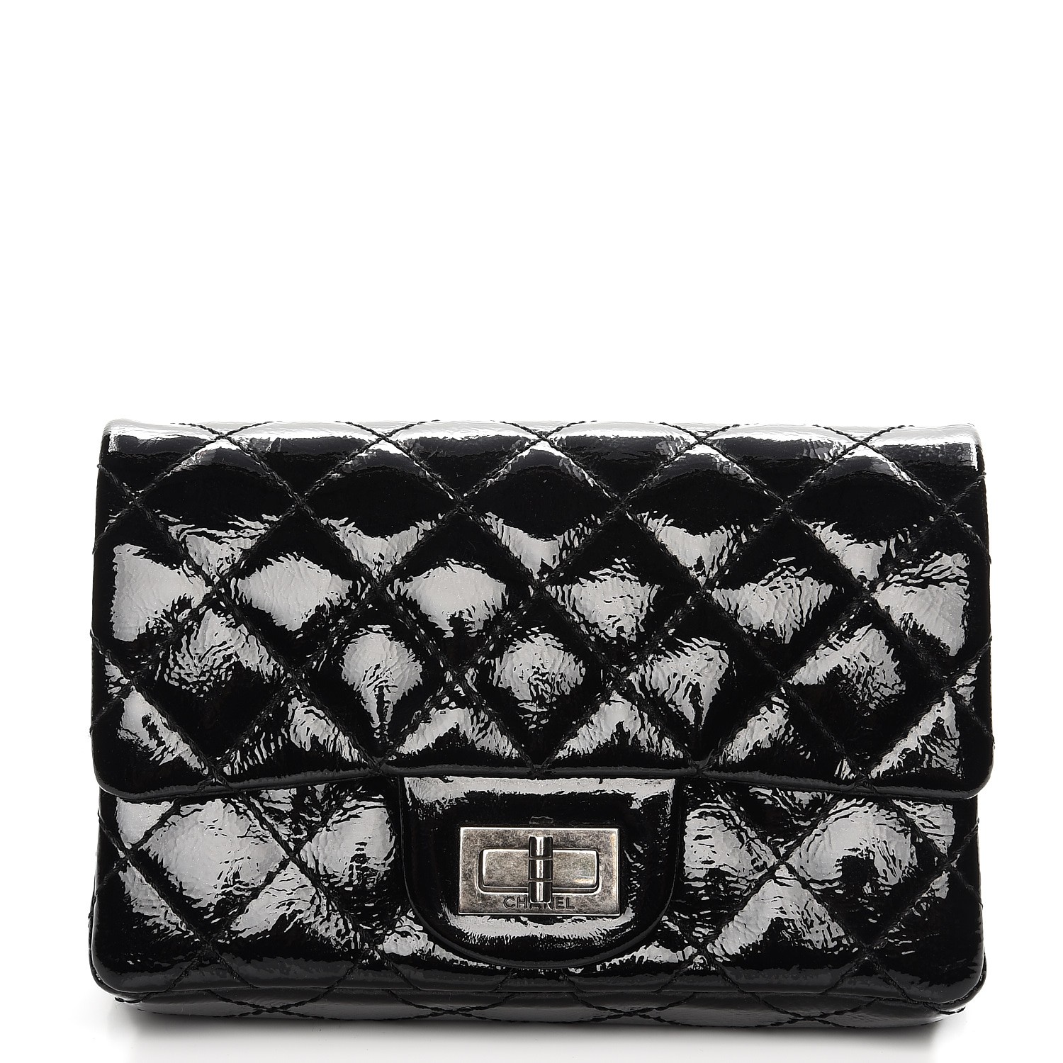 chanel black quilted clutch bag