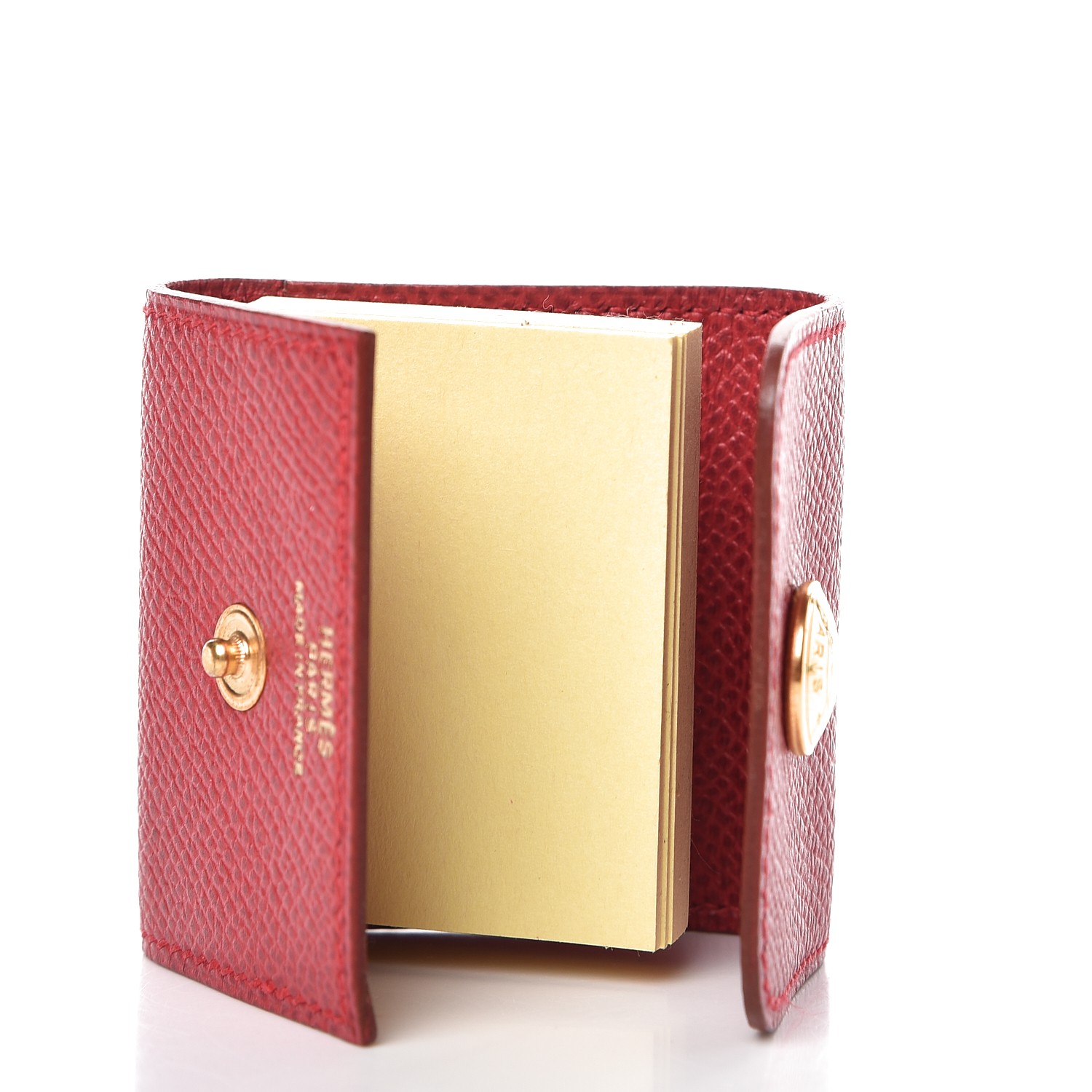 HERMES Courchevel Post It Notepad Holder PM Rouge Vif 284984