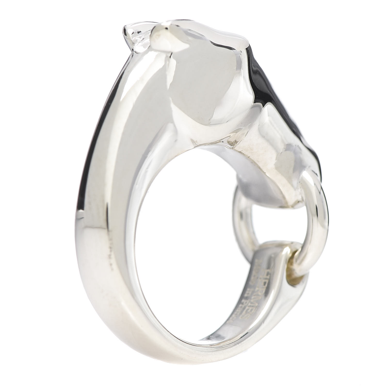HERMES Sterling Silver PM Galop Ring 50 5.25 611967