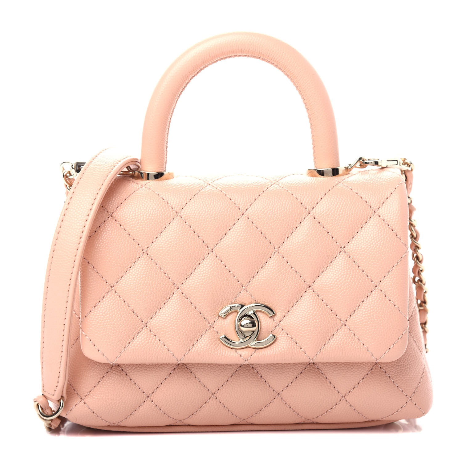 Chanel Caviar Quilted Extra Mini Coco Handle Flap Light Pink 7398 Fashionphile