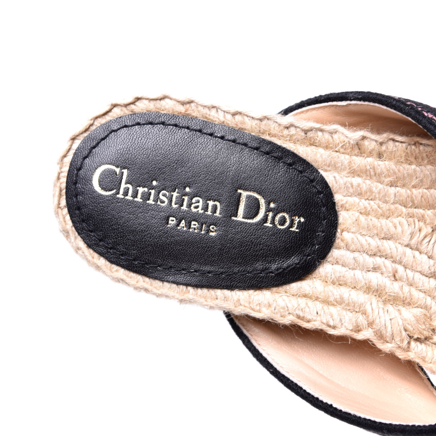 dior granville embroidered cotton espadrille slides