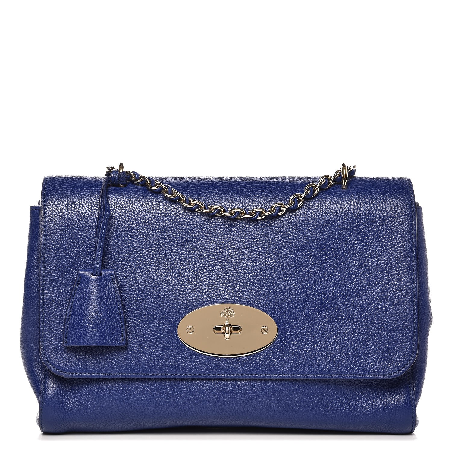 MULBERRY Classic Grain Medium Lily Flap Neon Blue 266315 | FASHIONPHILE