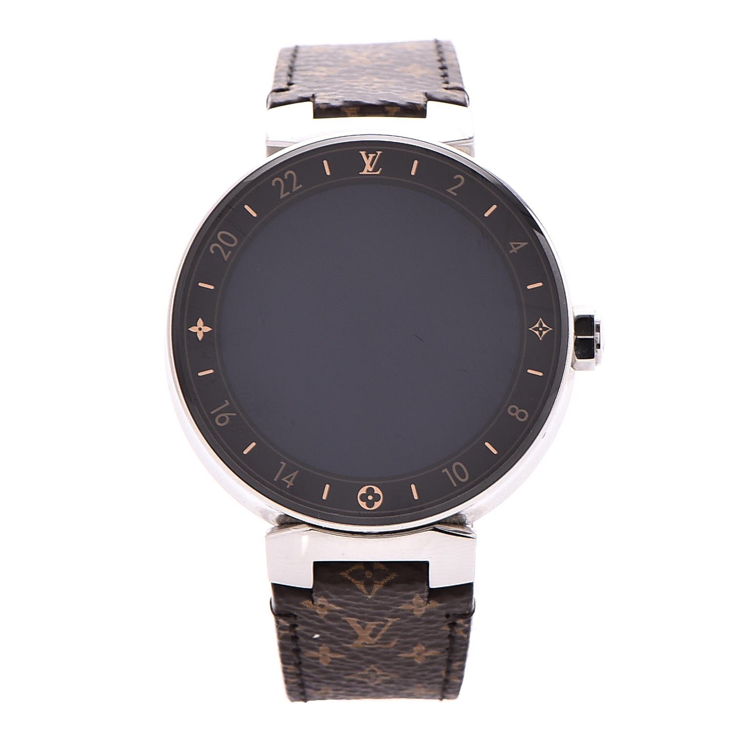 LOUIS VUITTON Stainless Steel Monogram Tambour Horizon 42mm Smartwatch 246386