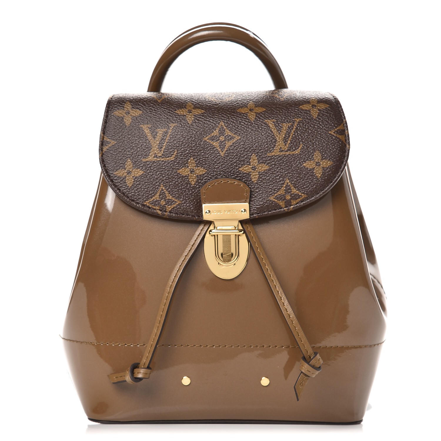 LOUIS VUITTON Vernis Monogram Hot Springs Backpack Vert Bronze 246324