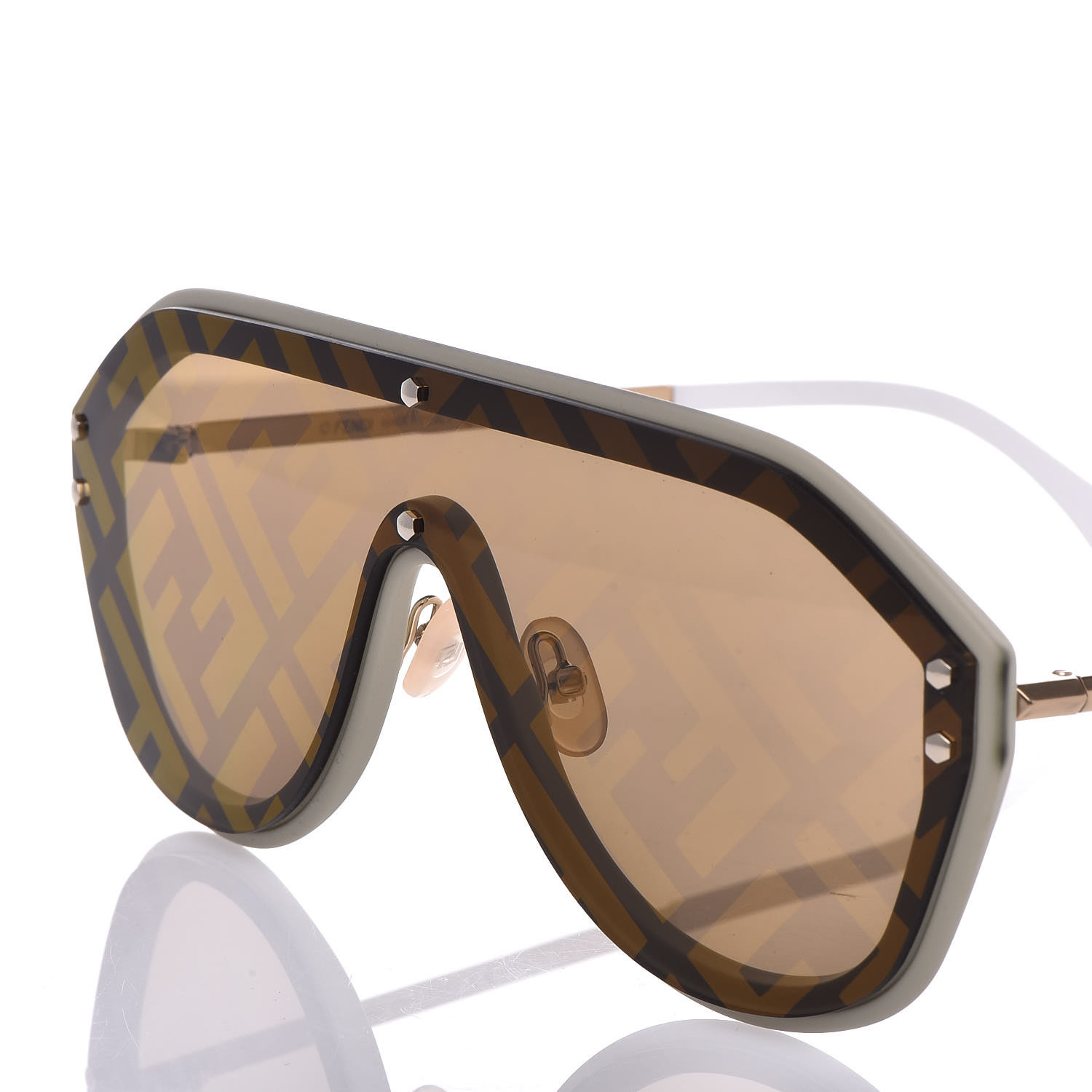 FENDI Shield FF Sunglasses M0039/G/S Beige 381259