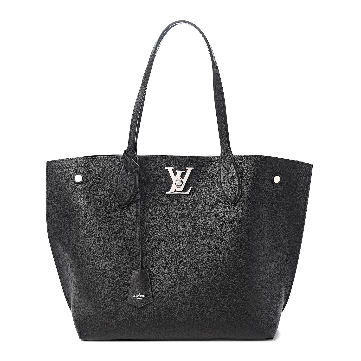 LOUIS VUITTON Calfskin Lockme Go Tote Black 542611