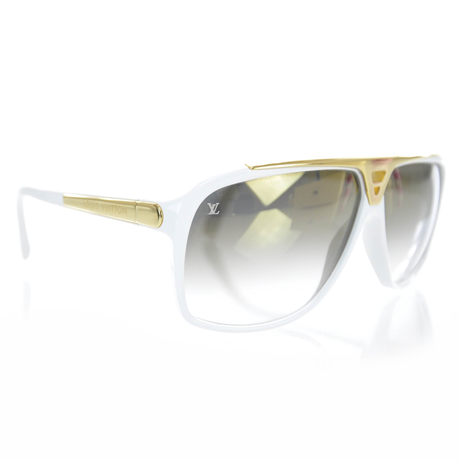 LOUIS VUITTON Evidence Sunglasses White 30104