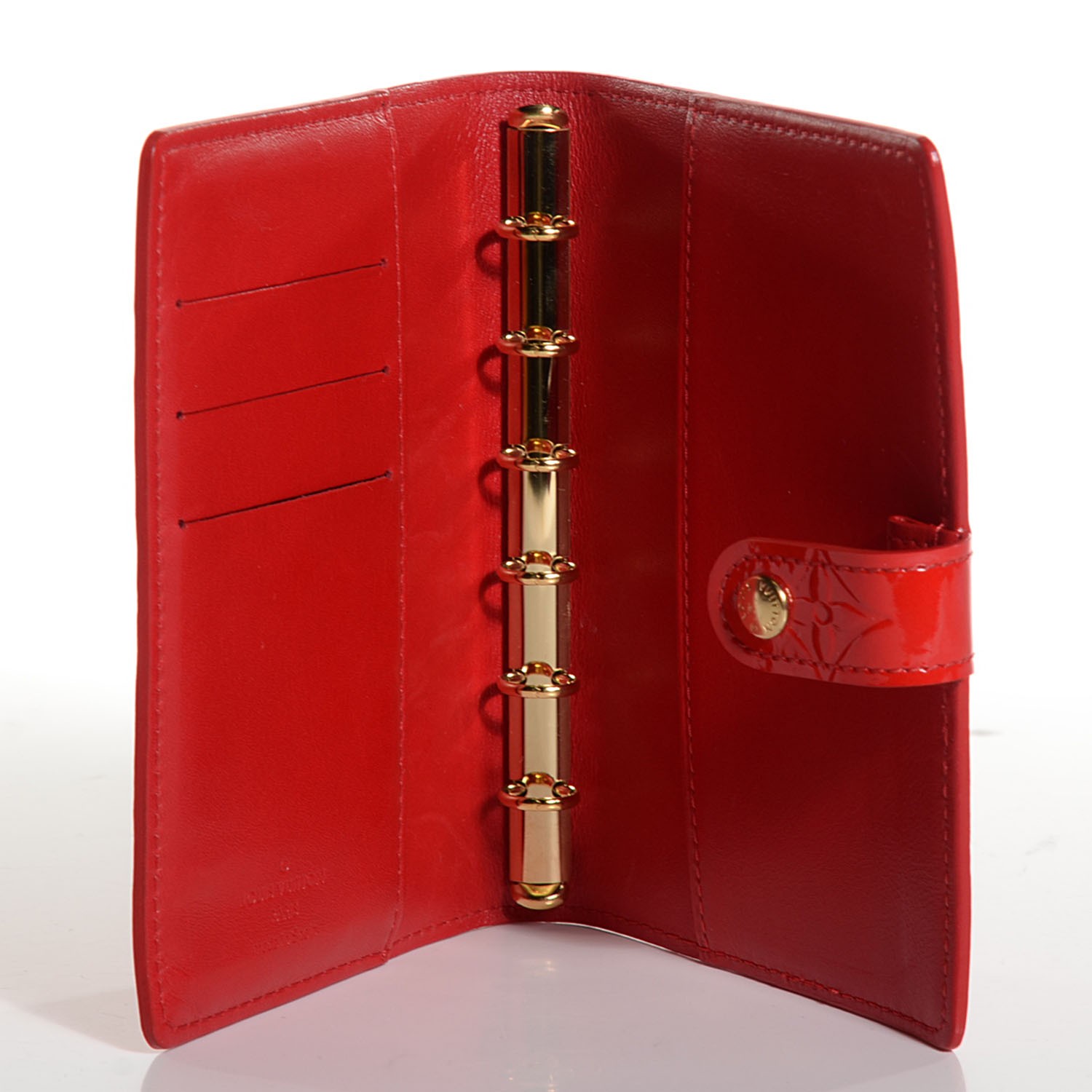 LOUIS VUITTON Vernis Small Ring Agenda Cover Red 104398