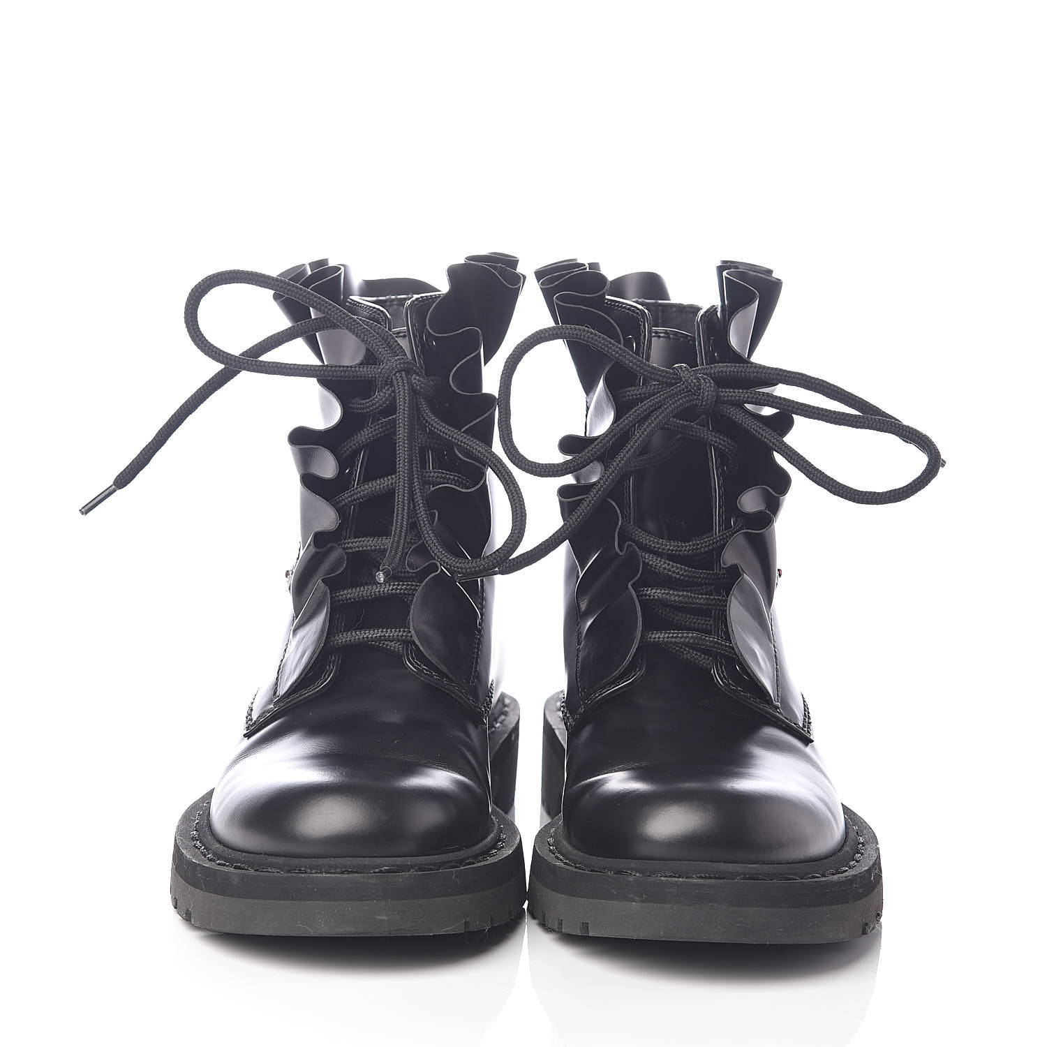 valentino ruffle combat boots