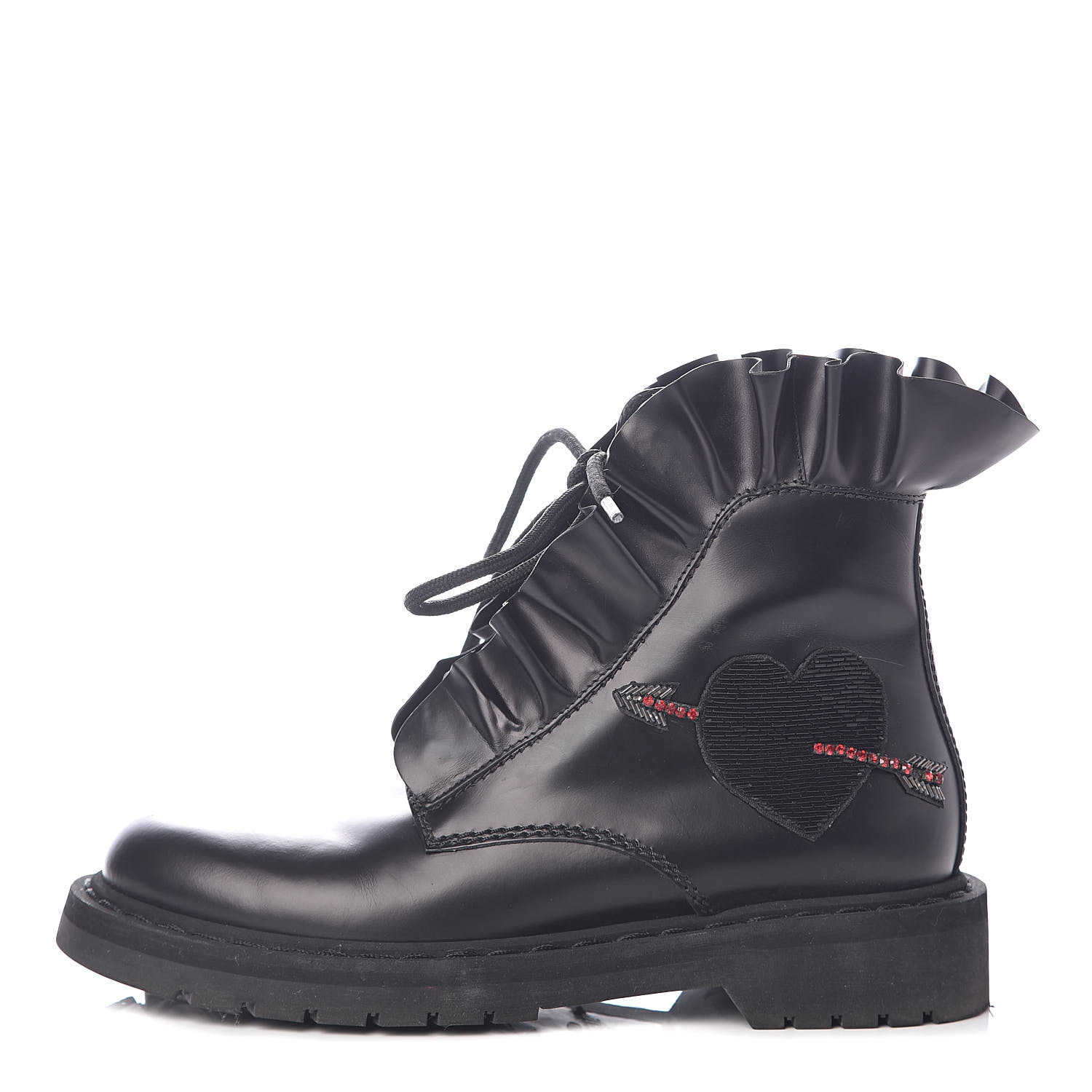 valentino ruffle combat boots