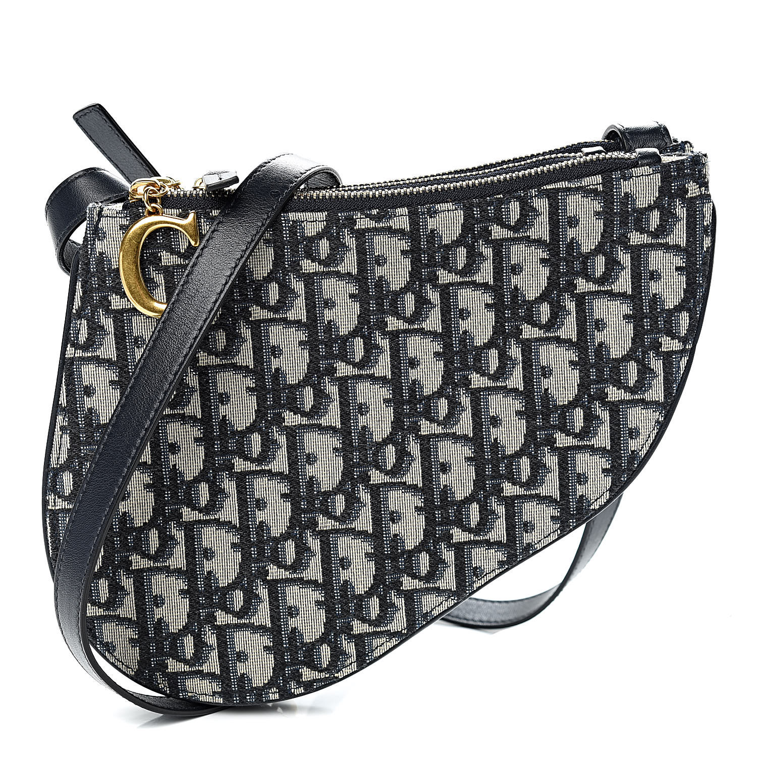 CHRISTIAN DIOR Oblique Saddle Pouch With Strap Navy Blue 601677 FASHIONPHILE CHRISTIAN DIOR Oblique Saddle Pouch With Strap Navy Blue 601677 FASHIONPHILE
