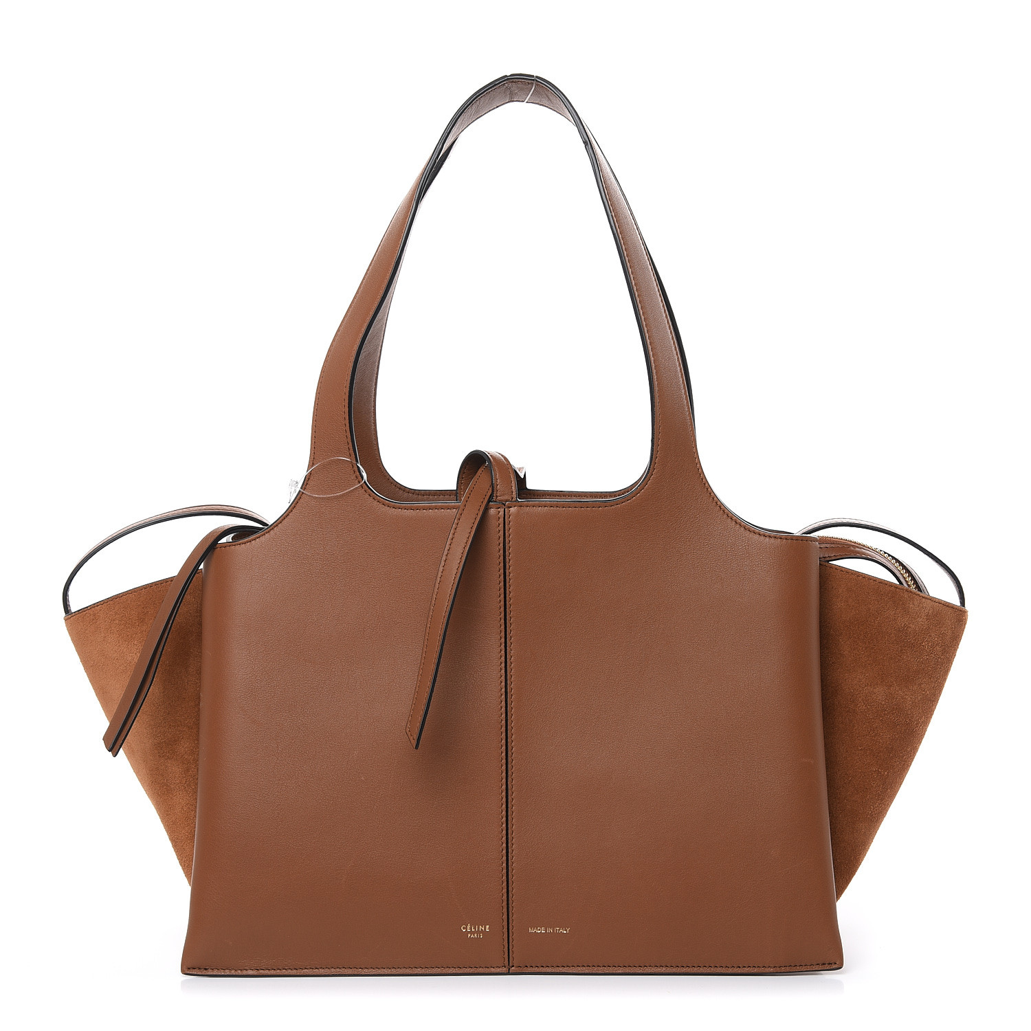CELINE Calfskin Small Tri-Fold Bag Camel 468543