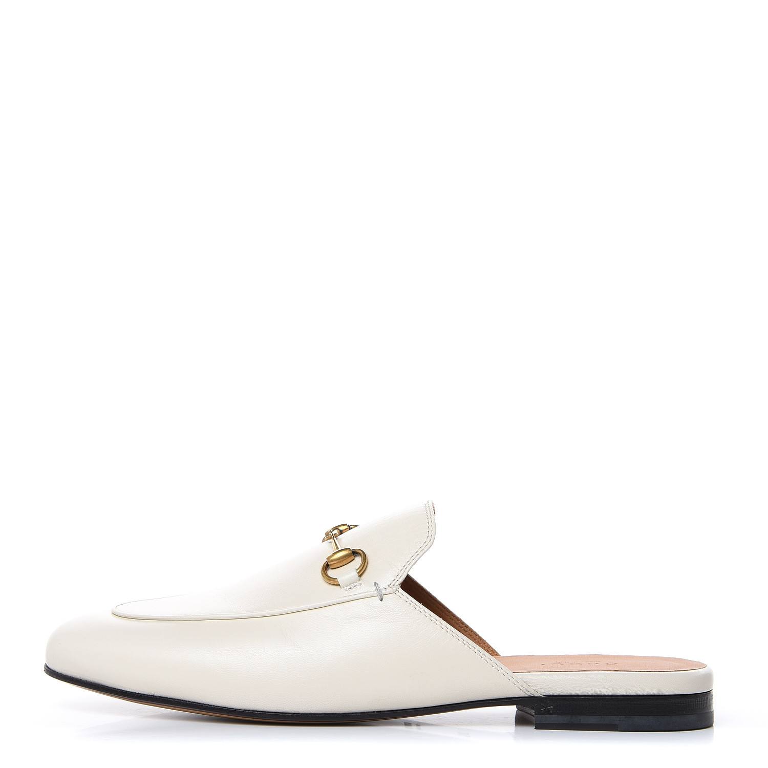GUCCI Calfskin Princetown Womens Slippers 39.5 Mystic White 469008