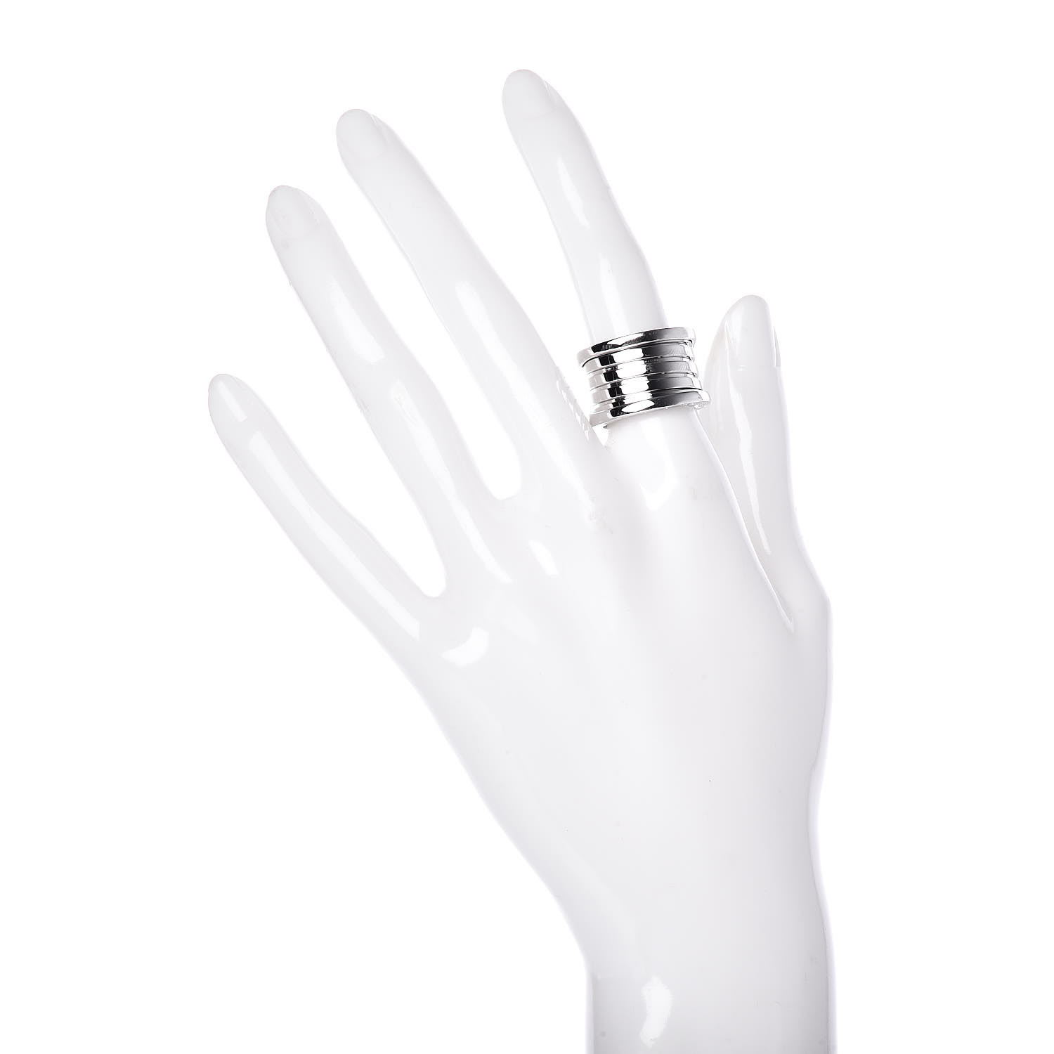 Bulgari 18k White Gold B Zero1 5 Band Ring 53 6 25 456227 Fashionphile