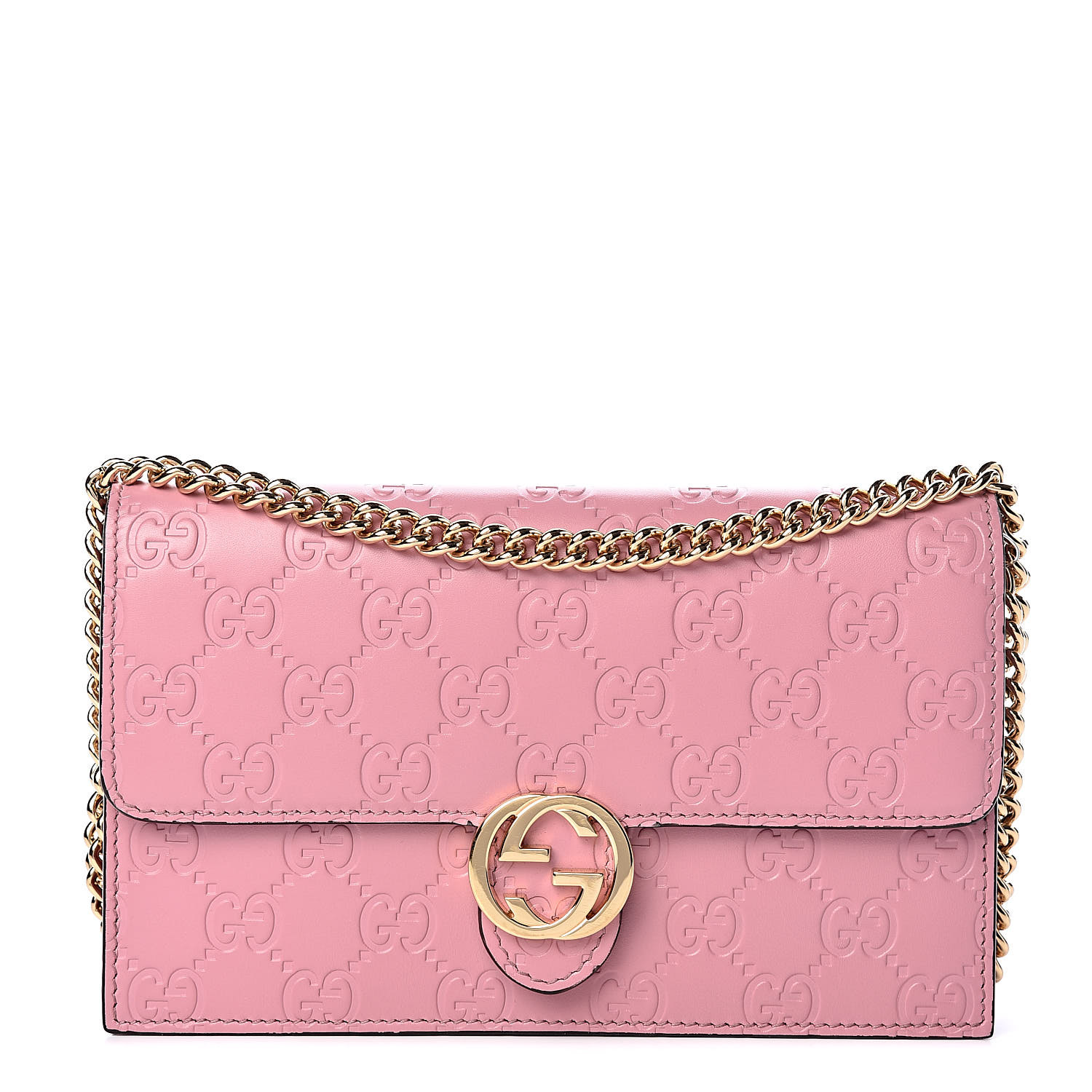 GUCCI Guccissima Icon Chain Wallet Pink 429551