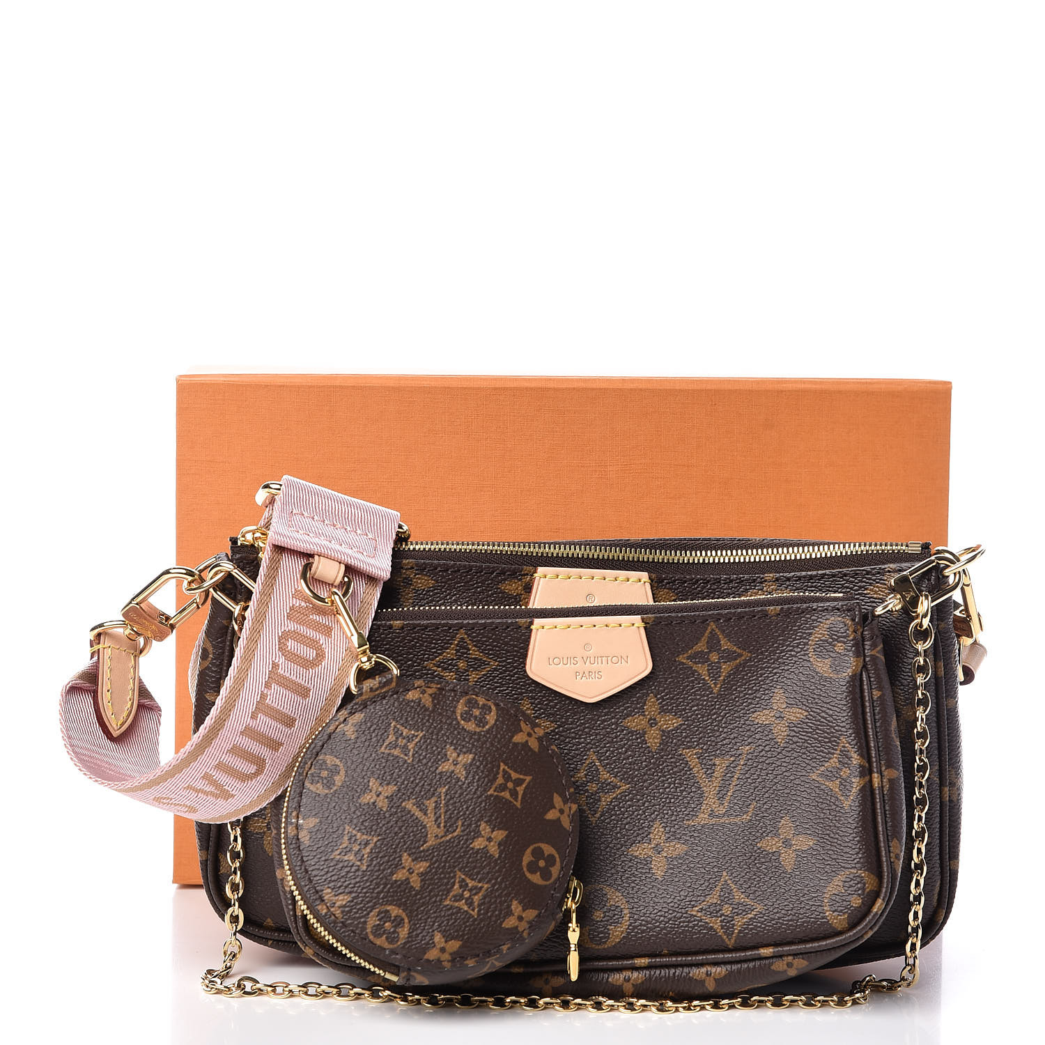 louis vuitton multi pochette LOUIS VUITTON Monogram Multi Pochette Accessories Rose Clair 427794