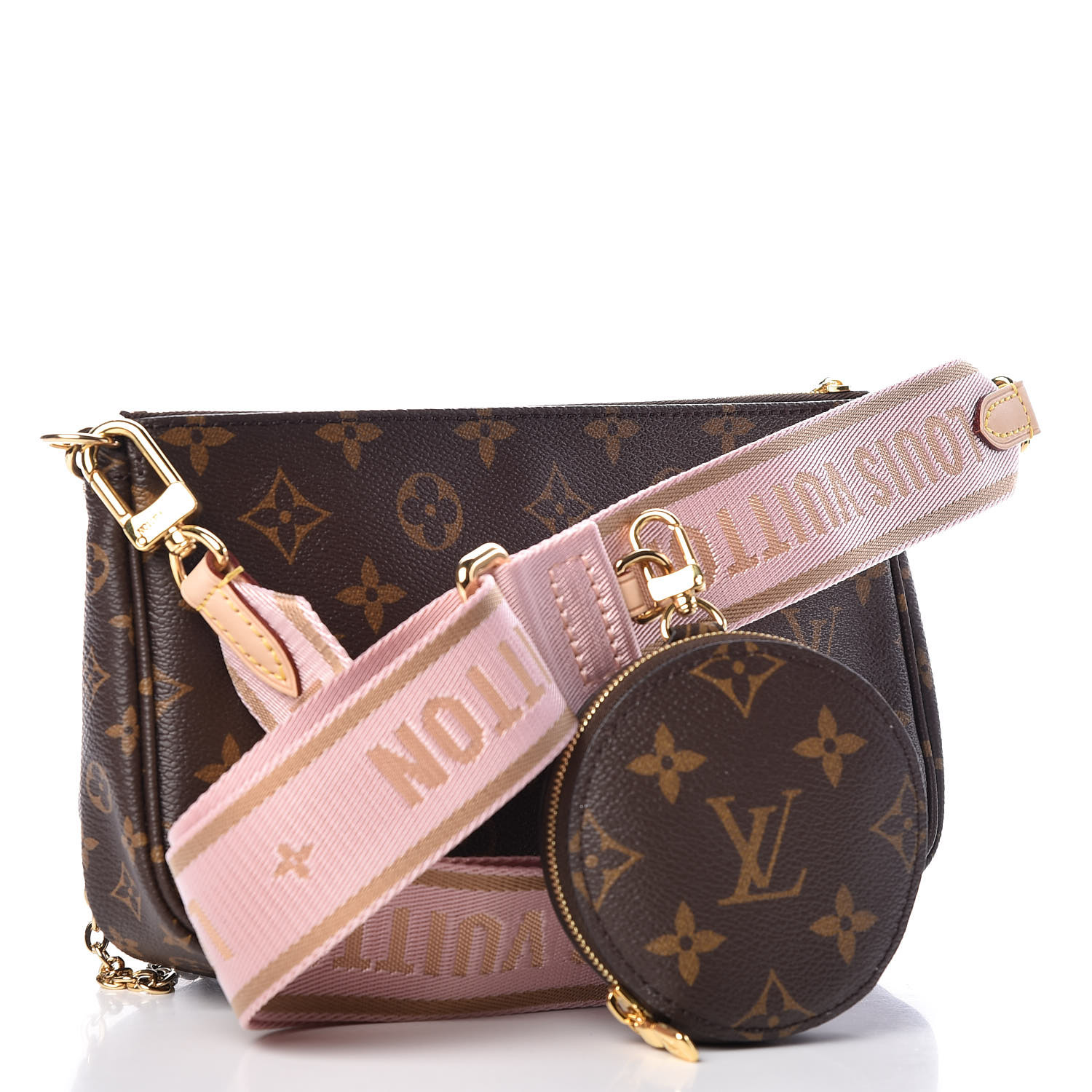 Louis Vuitton Monogram Multi Pochette Accessories Shoulder Strap Rose Clair