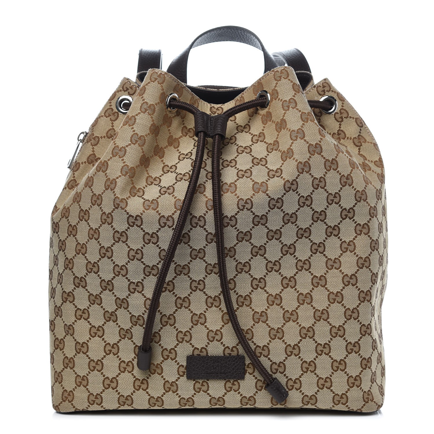 gucci canvas drawstring backpack