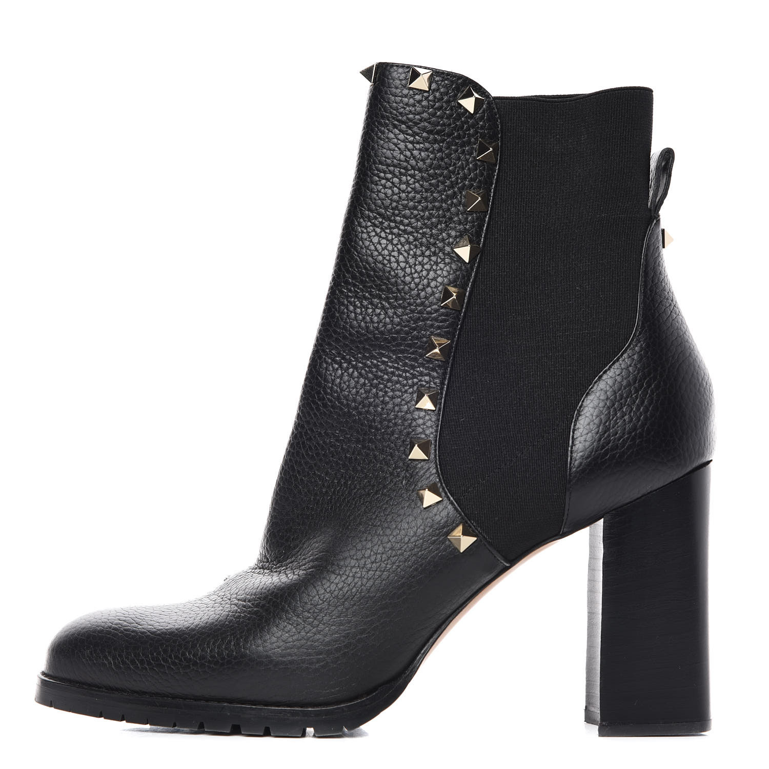 valentino black rockstud ankle boots