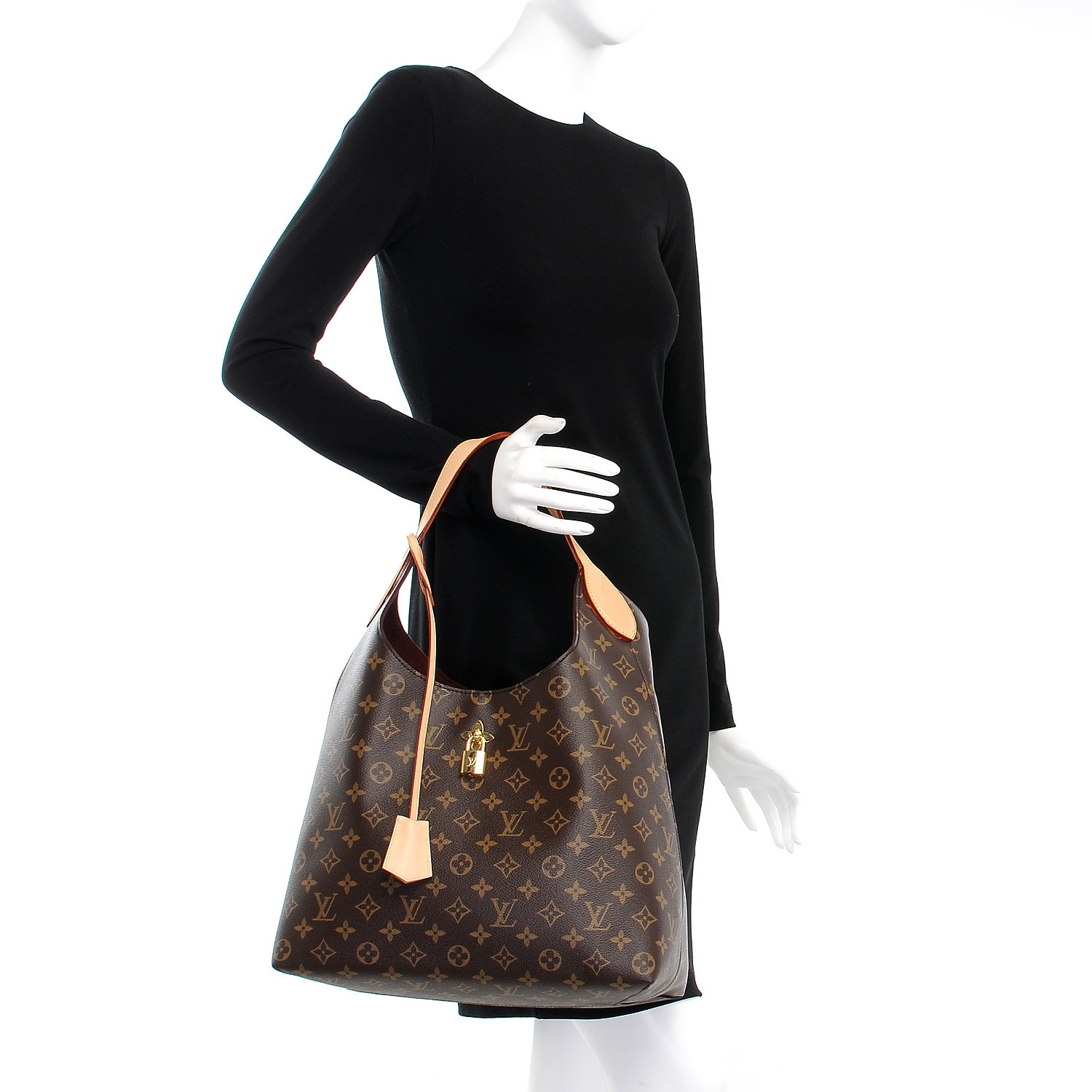 LOUIS VUITTON Monogram Flower Hobo Beige 244170