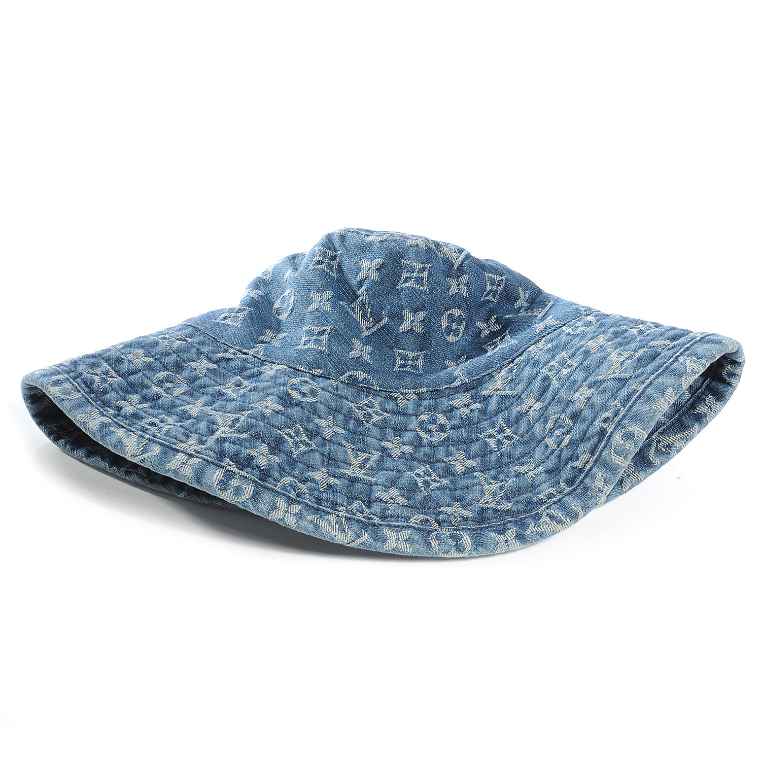 denim monogram hat