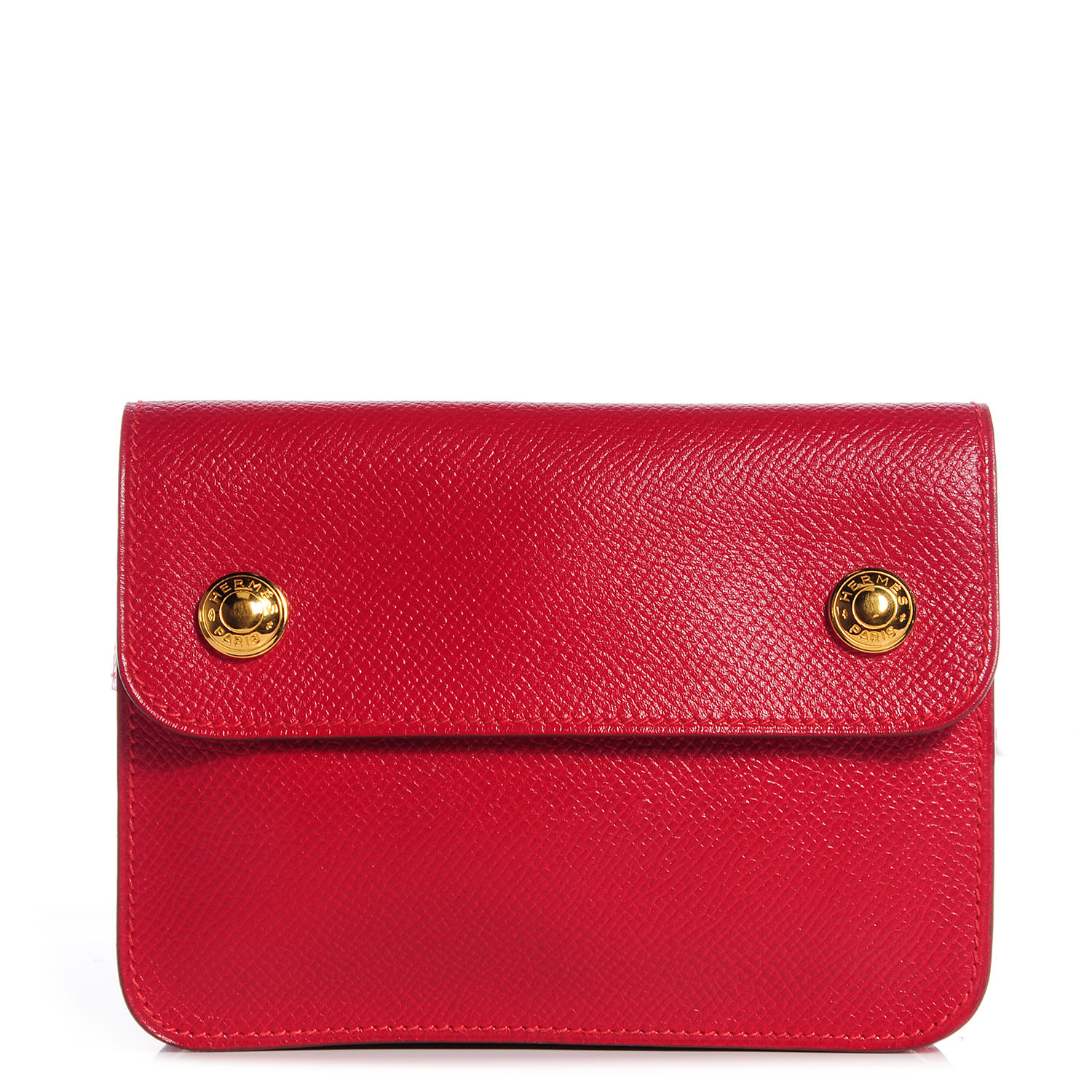 HERMES Courchevel Pochette Green Belt Bag Rouge Vif 73581