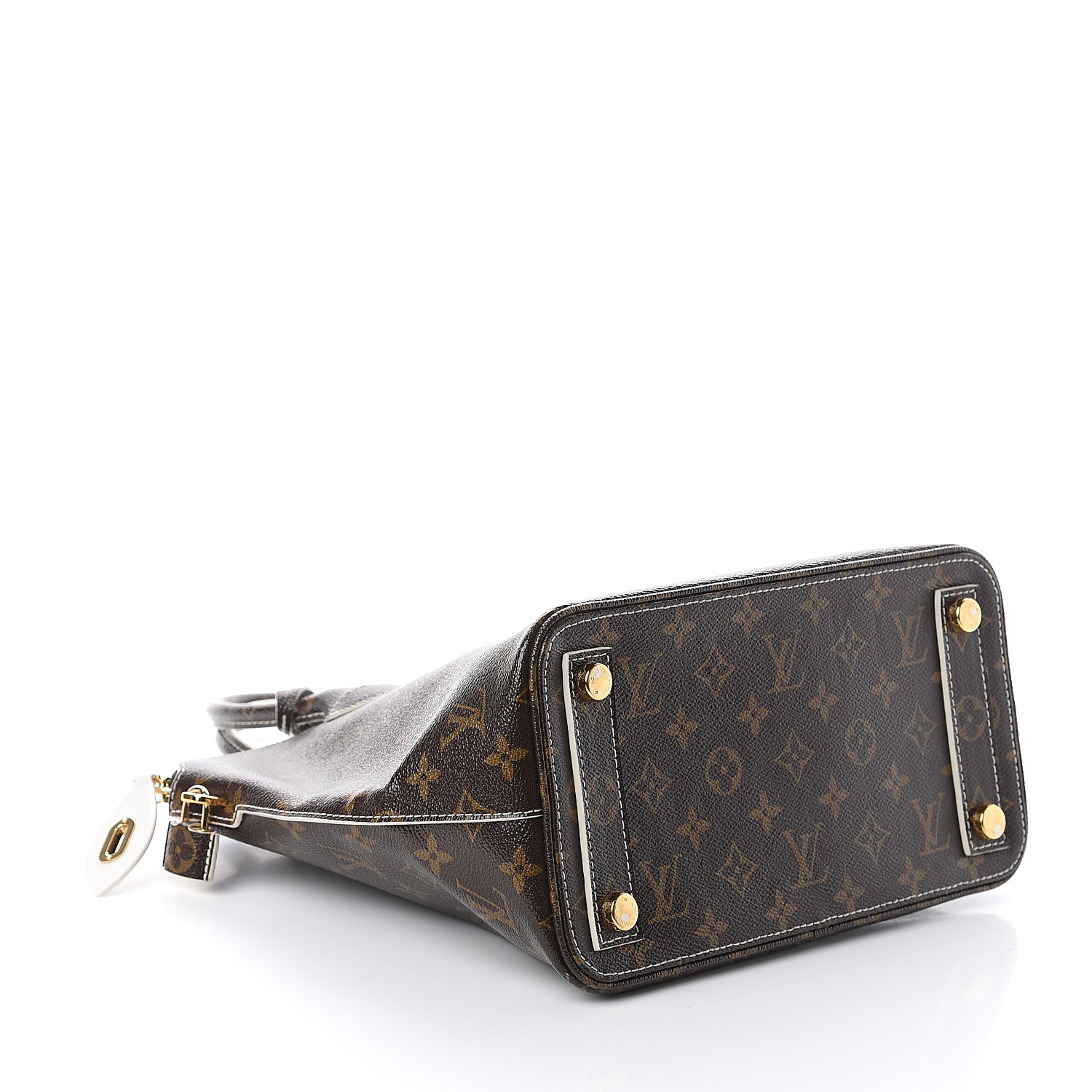 LOUIS VUITTON Monogram Shine coin case canvas Silver Gold