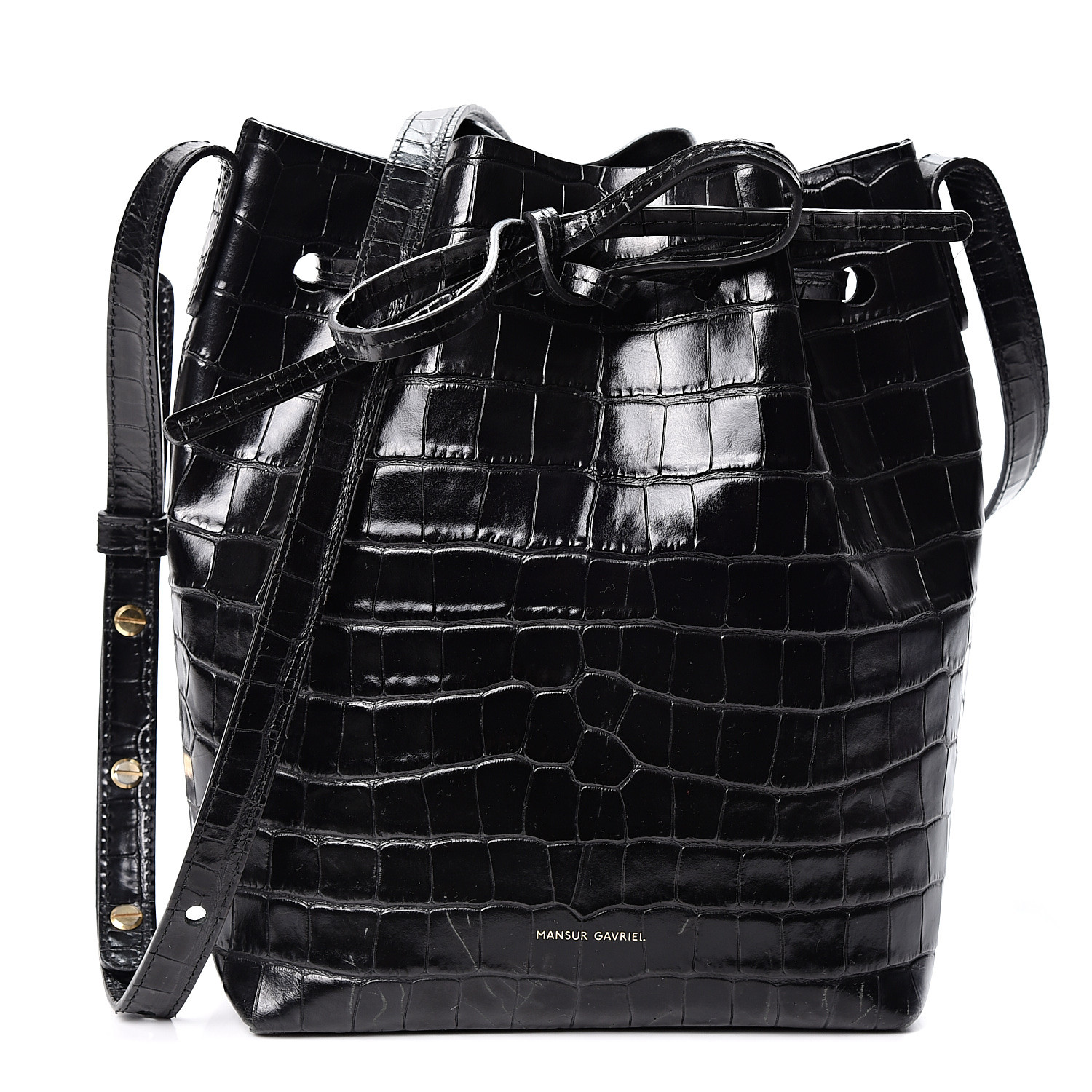 mansur gavriel croc embossed bag