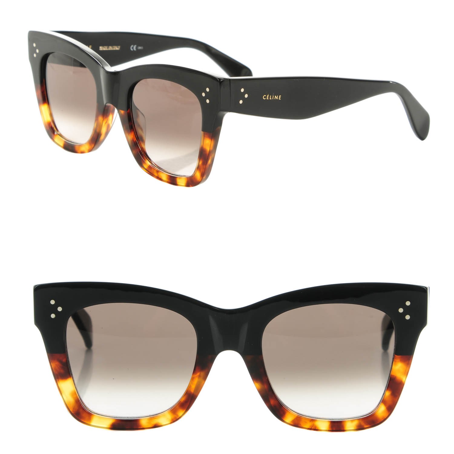 CELINE Catherine Sunglasses CL 41098/F/S Black Havana 160973