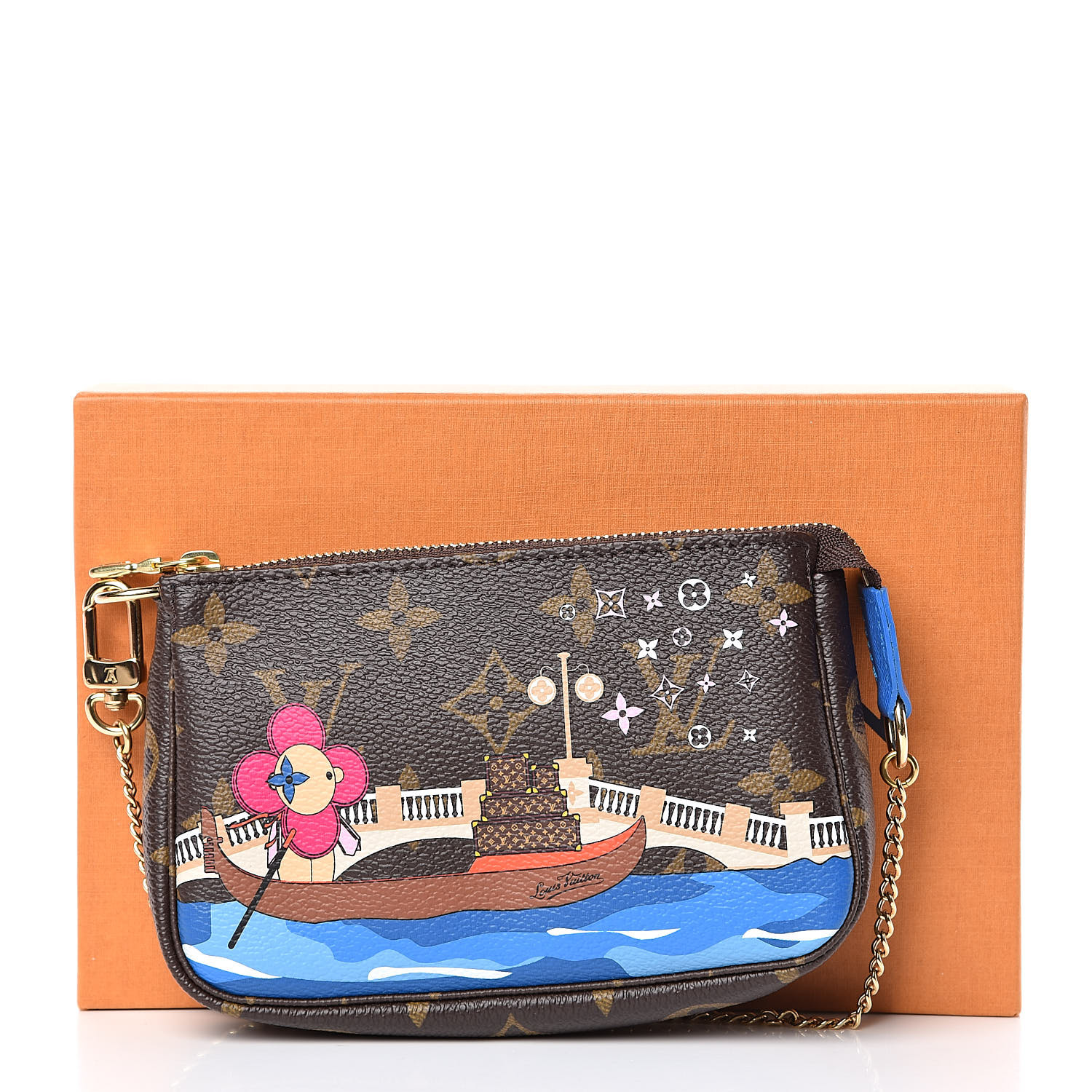 LOUIS VUITTON Monogram Vivienne Xmas Venice Mini Pochette Accessories Bleu 510955