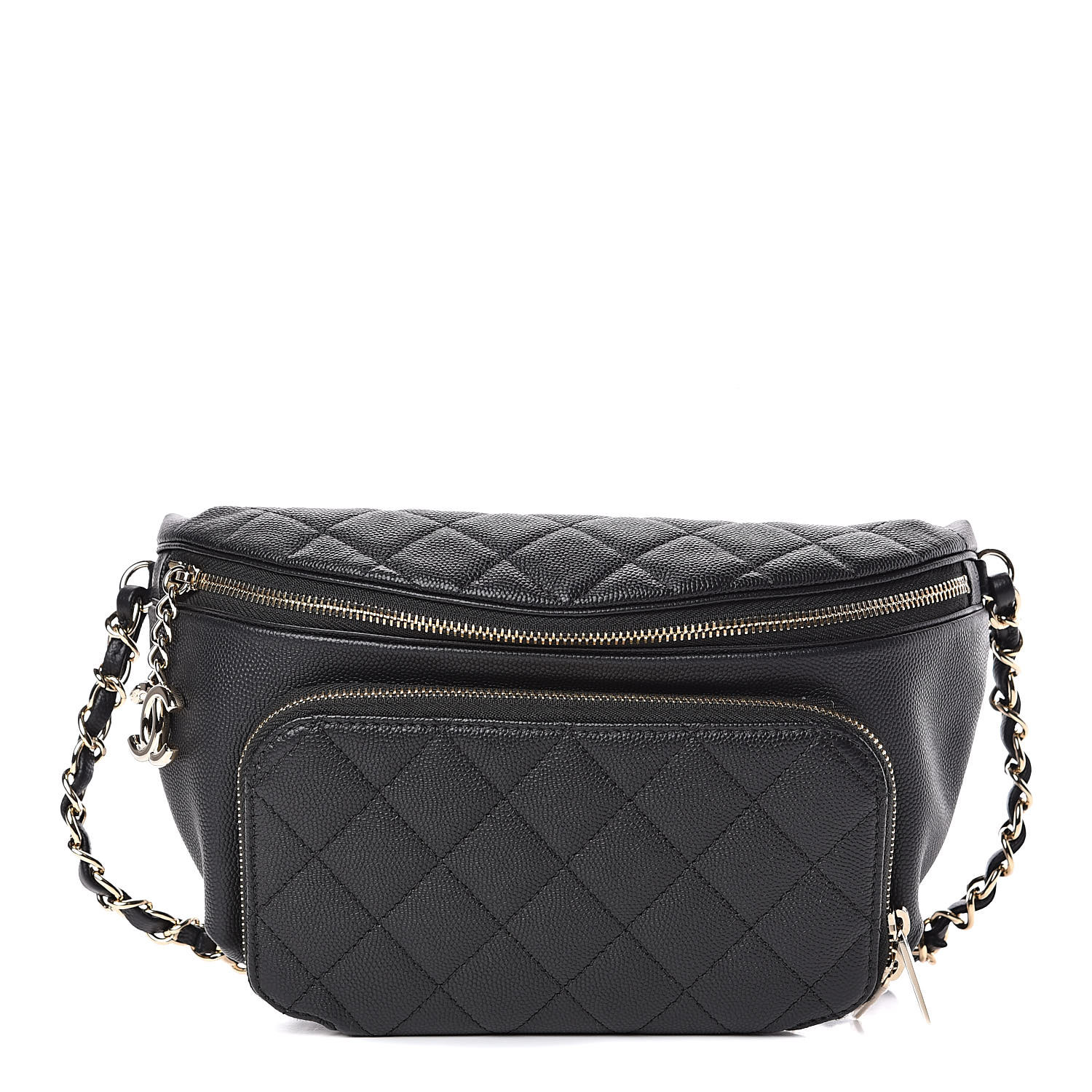 CHANEL Caviar Quilted Business Affinity Waist Belt Bag Black 512432