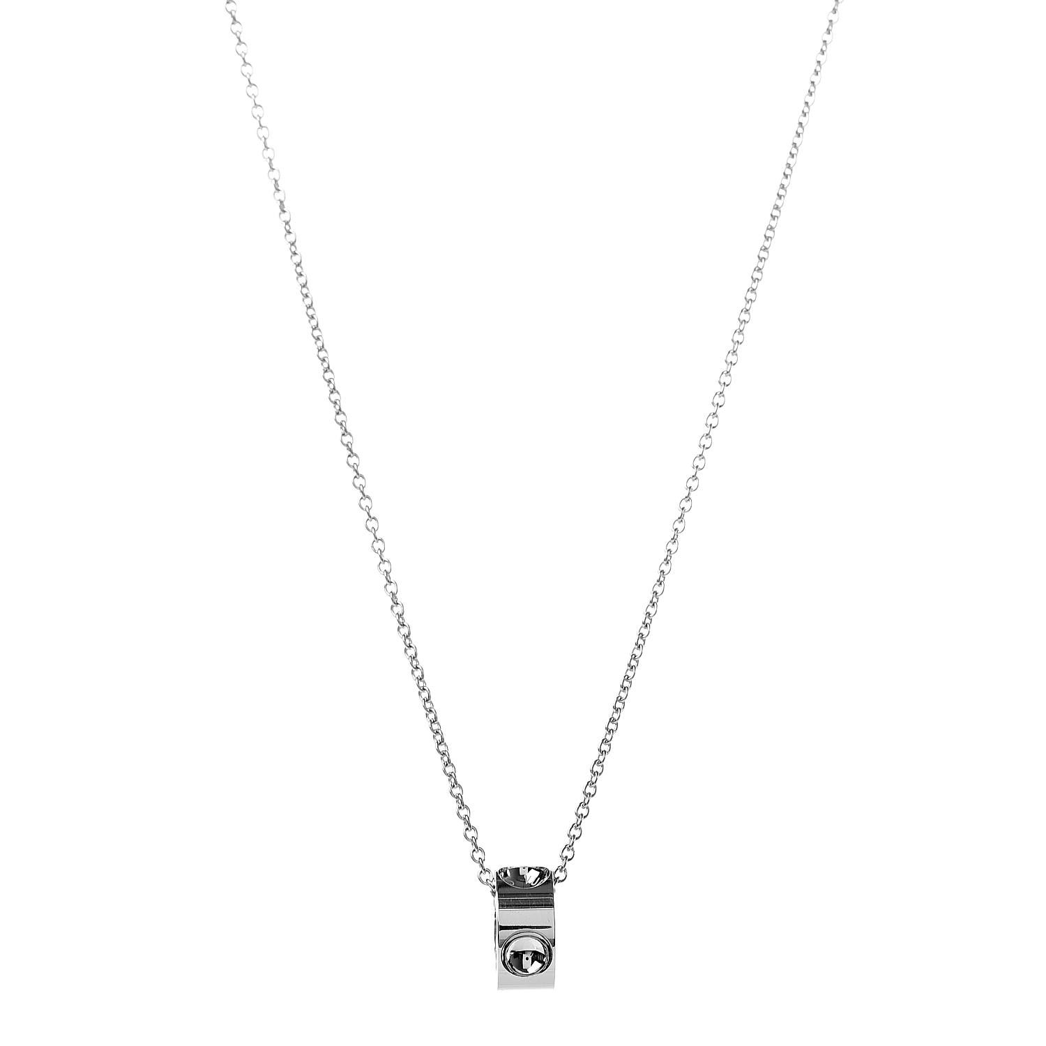 LOUIS VUITTON 18K White Gold Empreinte Pendant Necklace 482744