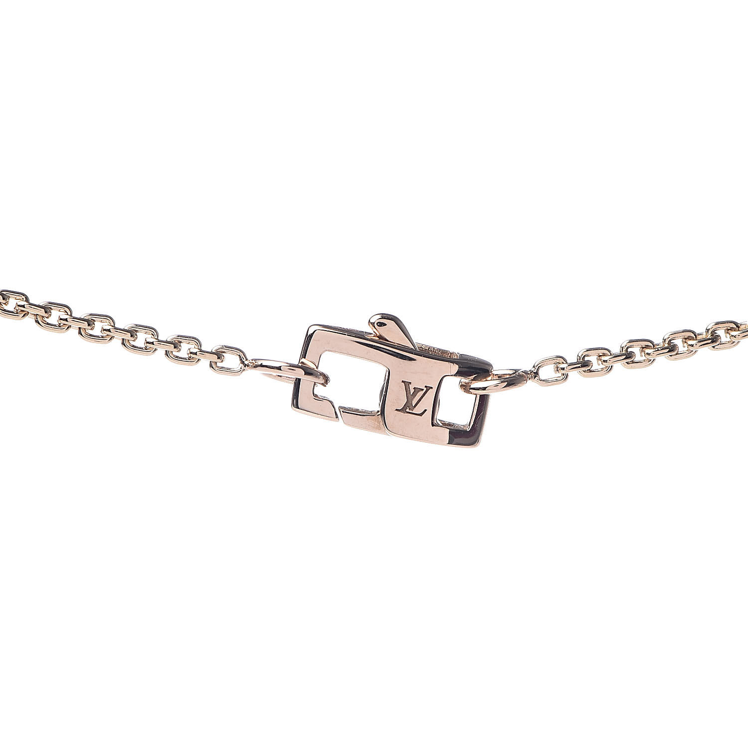 LOUIS VUITTON 18K Rose Gold Diamond Idylle Blossom LV Pendant Necklace 482721