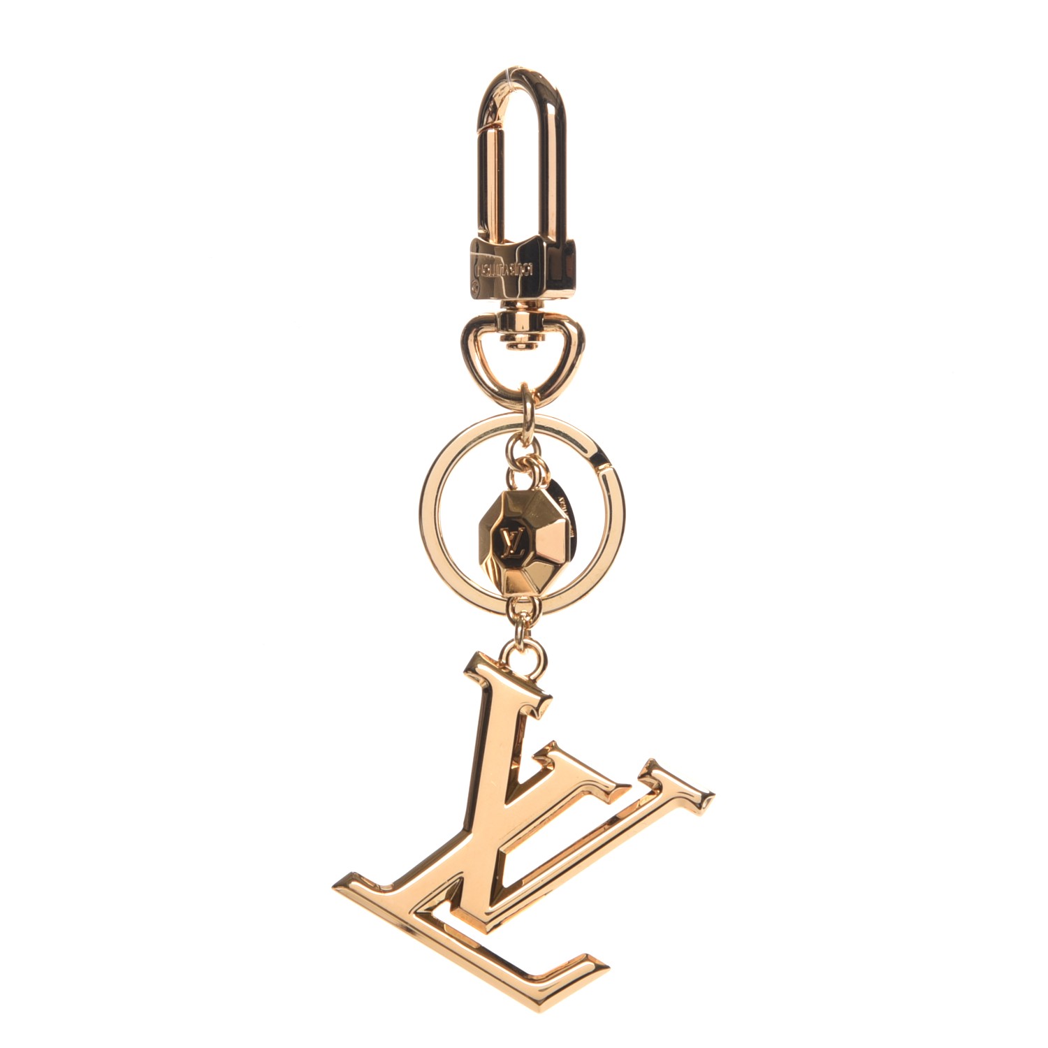 LOUIS VUITTON LV Facettes Bag Charm Key Holder Gold 218364