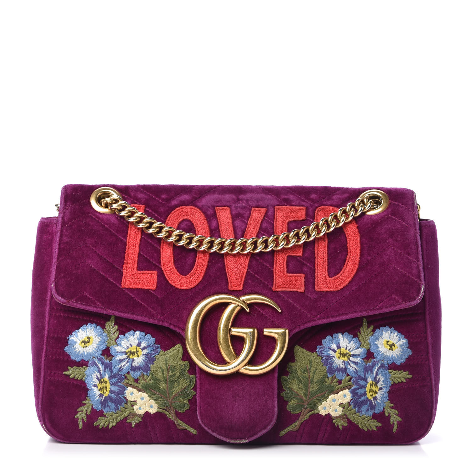 gucci marmont loved velvet bag