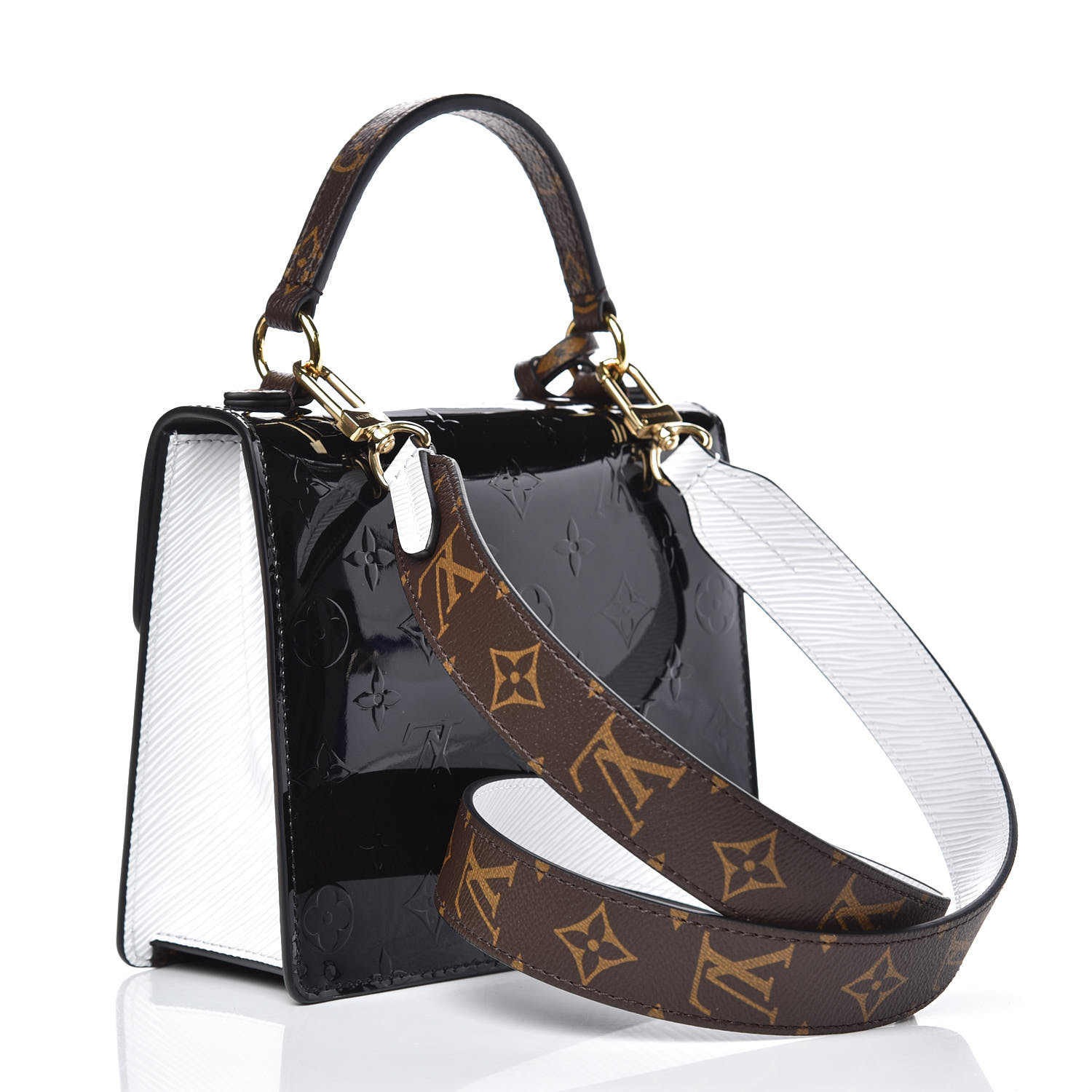 Spring street patent leather handbag Louis Vuitton Black in Patent