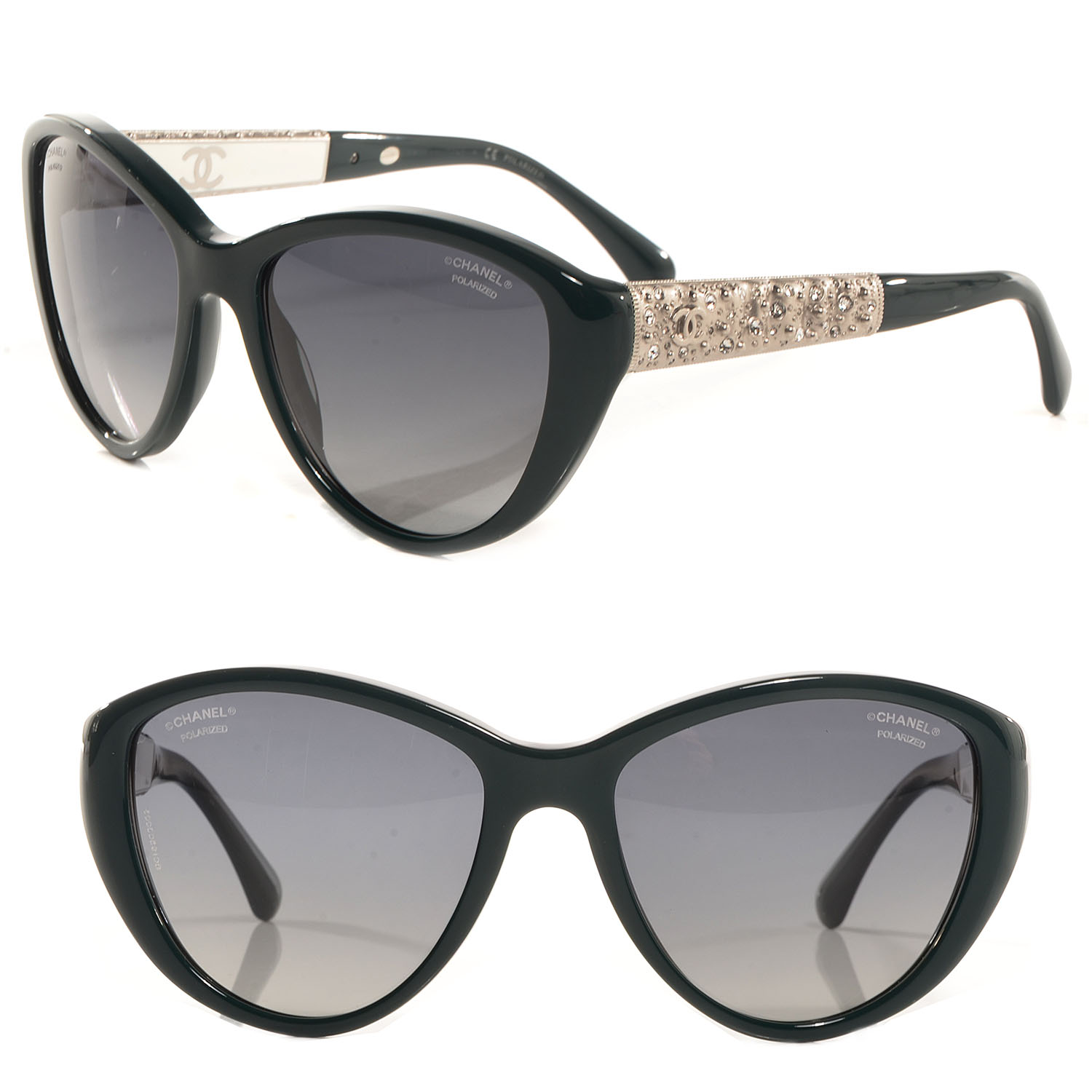 CHANEL Cat Eye Bijoux Sunglasses 5298 B Green 74467
