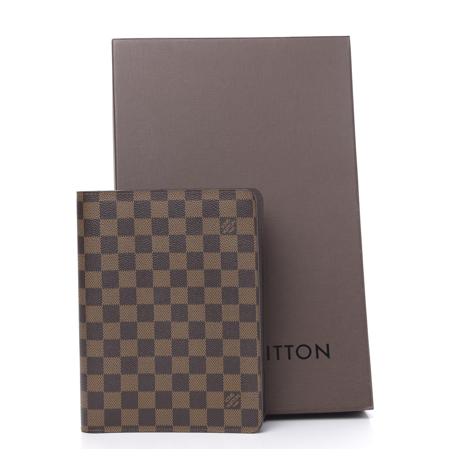 LOUIS VUITTON Damier Ebene Desk Agenda Cover 615356