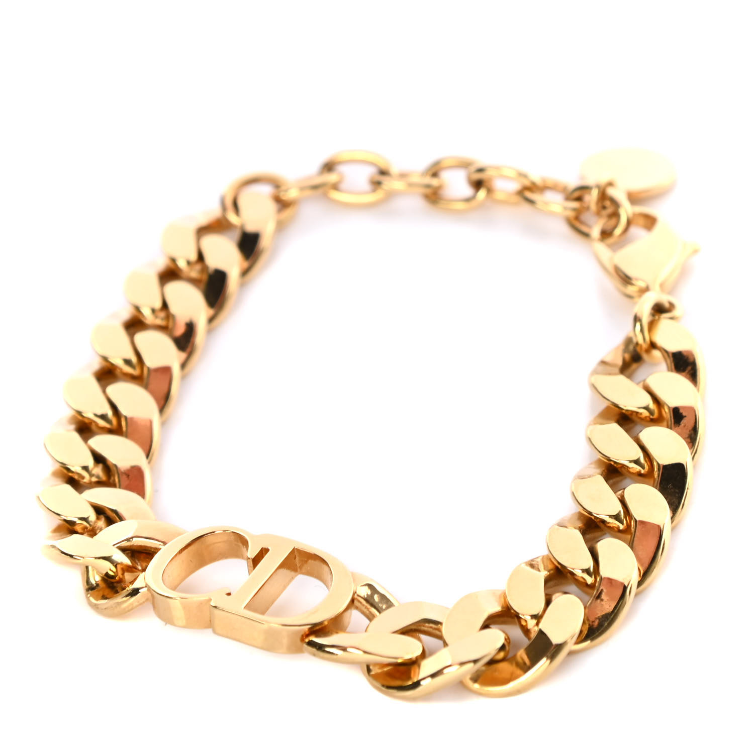 CHRISTIAN DIOR Metal Danseuse Etoile Chain Bracelet Gold 724455 ...