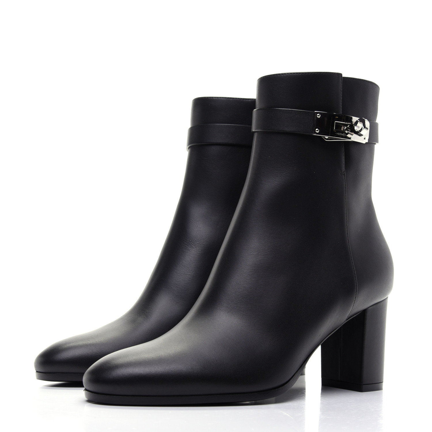 HERMES Calfskin Saint Germain Ankle Boots 37 Black 732587 | FASHIONPHILE