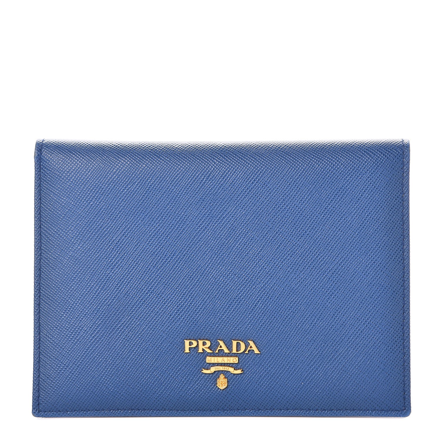 PRADA Saffiano Metal Passport Holder Azzurro 324877