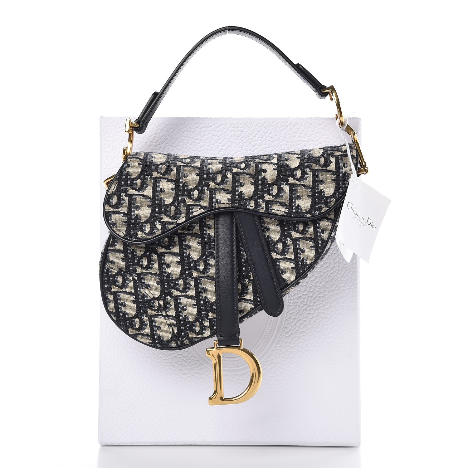 christian dior oblique saddle bag blue