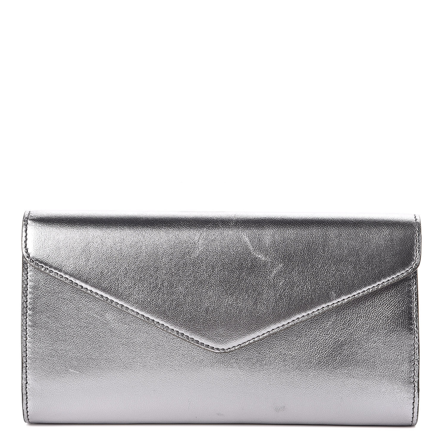 ysl silver clutch